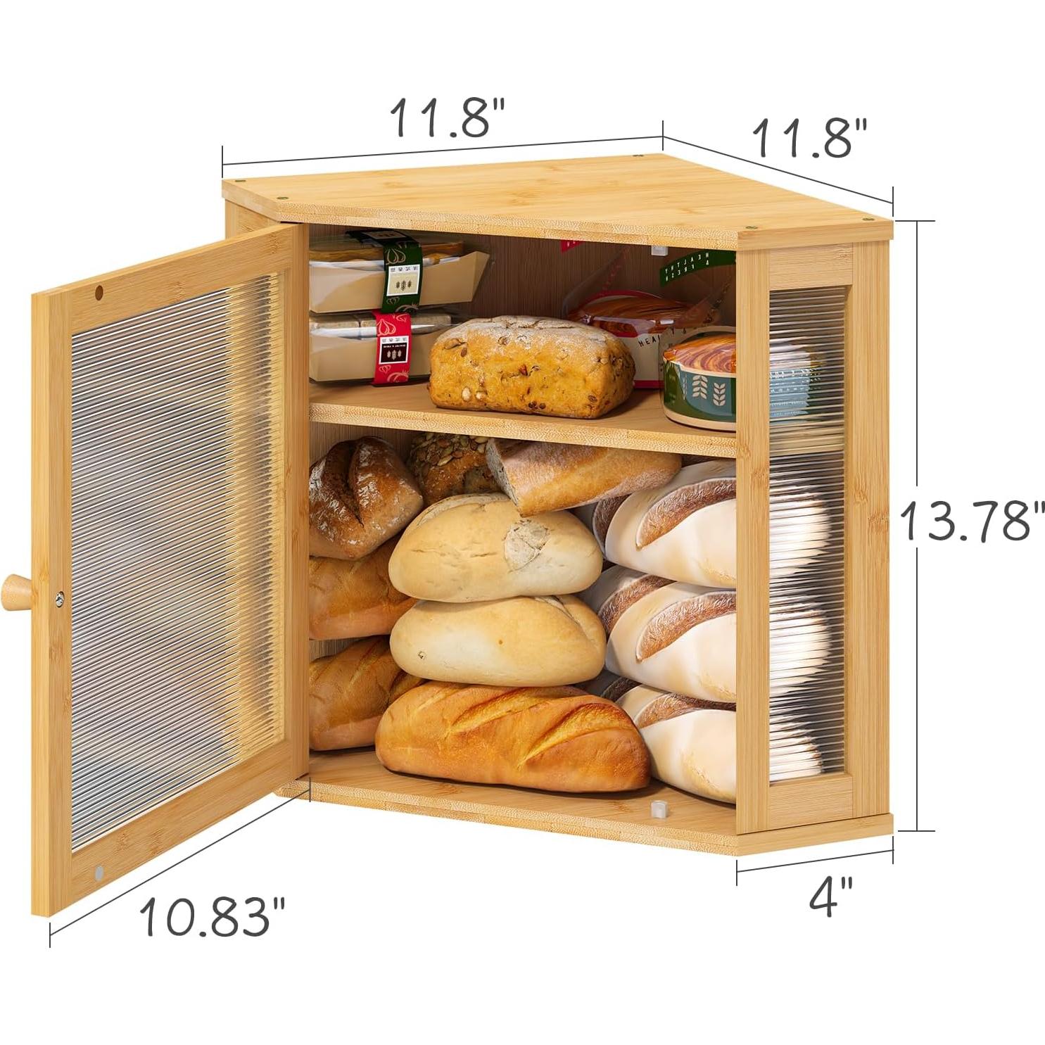 Caja de Pan Esquinera VIEWCARE de Bambú Natural Mediana