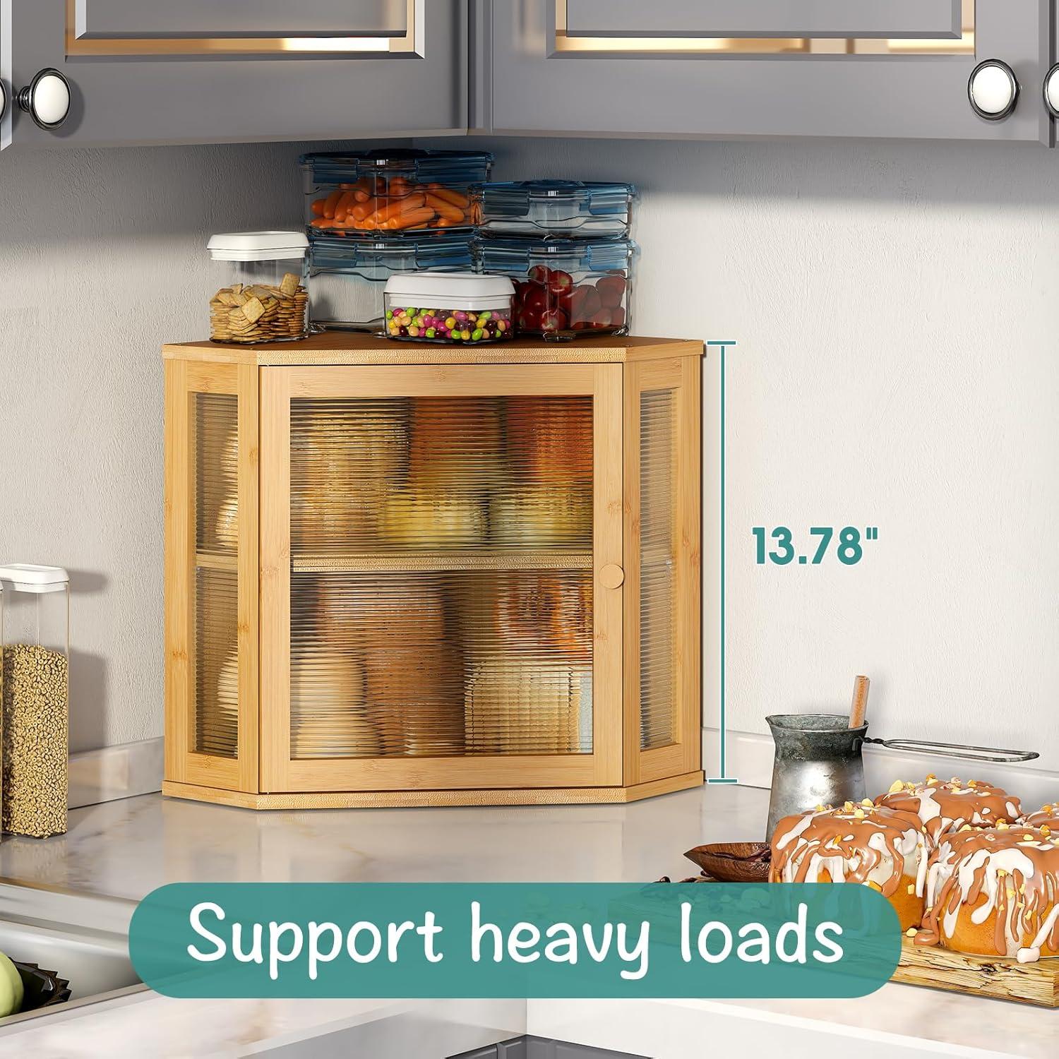 Caja de Pan Esquinera VIEWCARE de Bambú Natural Mediana