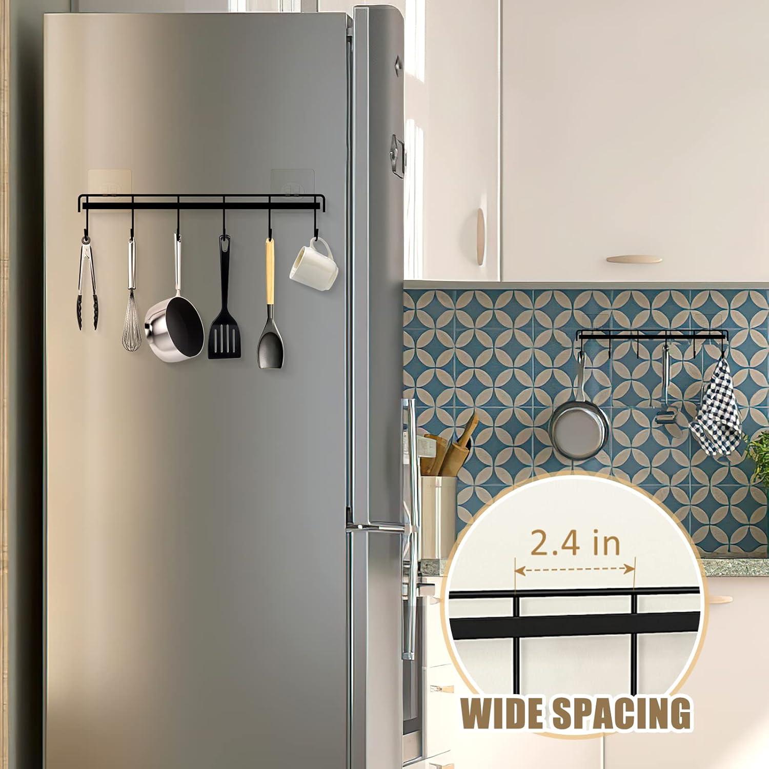 Soporte para Utensilios de Cocina HOMEBROS Negro 2 Pcs 12 Ganchos