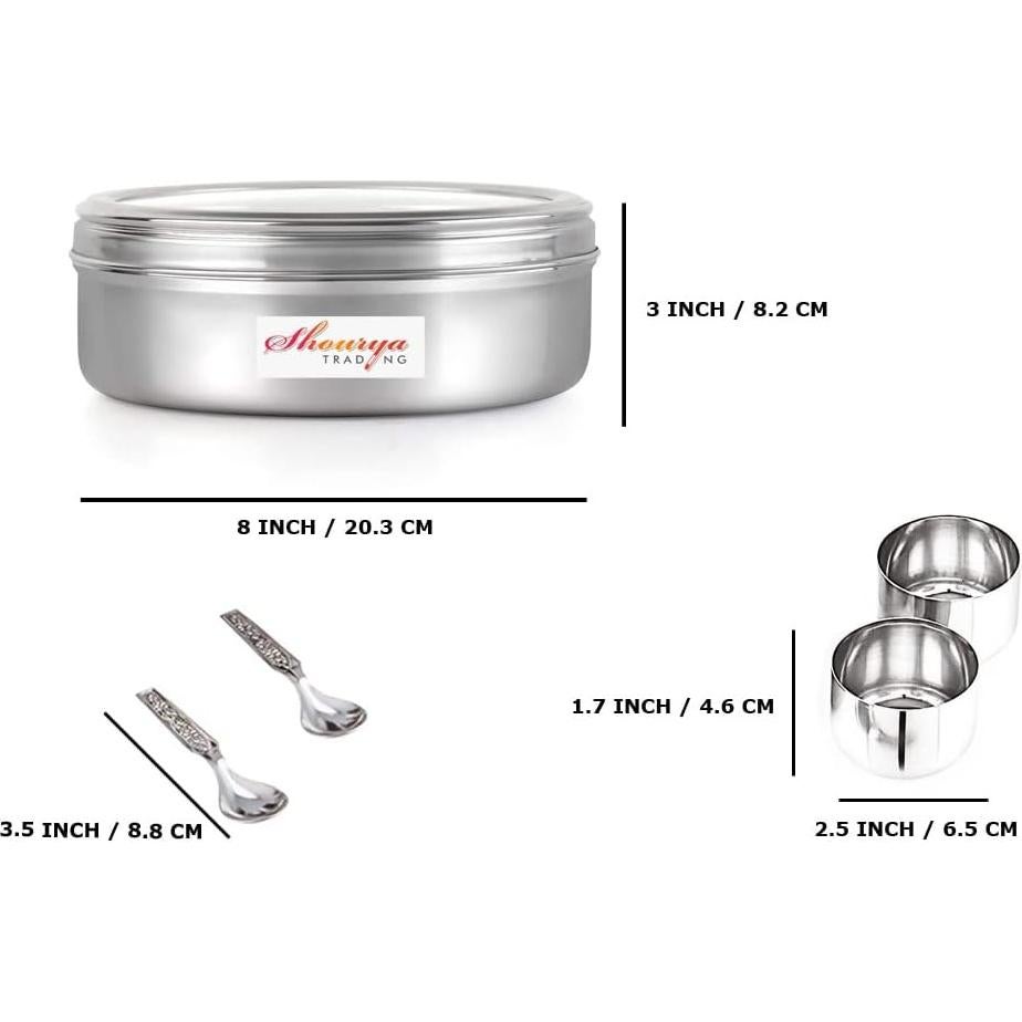Caja de Especias Hermética Acero Inoxidable 7 Contenedores