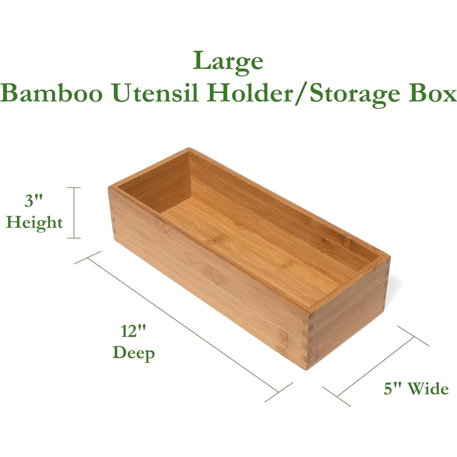 Caja de Almacenamiento de Madera de Bambú Lipper 12.7x30.5x7.6 cm