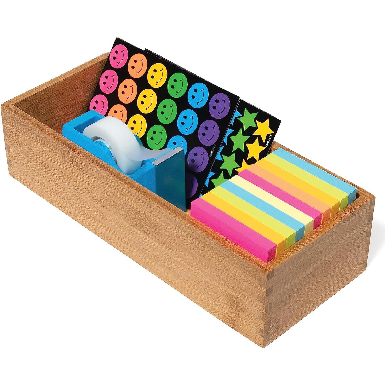 Caja de Almacenamiento de Madera de Bambú Lipper 12.7x30.5x7.6 cm