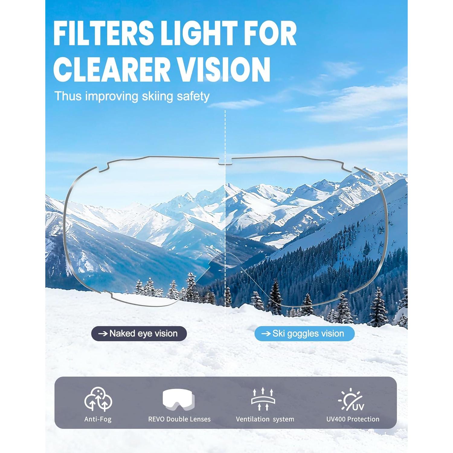 Gafas de Esquí AVV Antivaho UV para Adultos Unisex