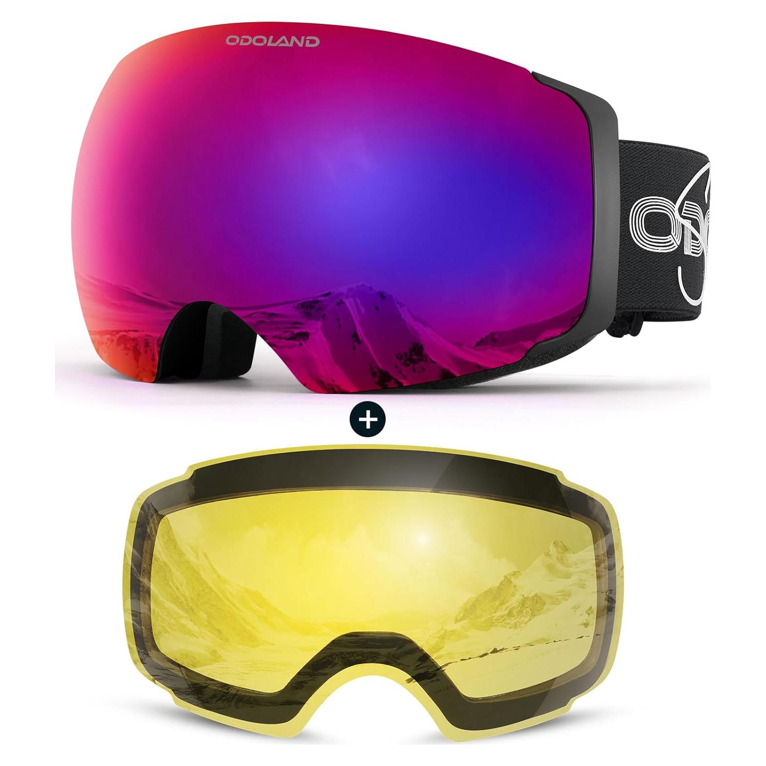 Gafas de Esquí Magnéticas Intercambiables Odoland con 2 Lentes