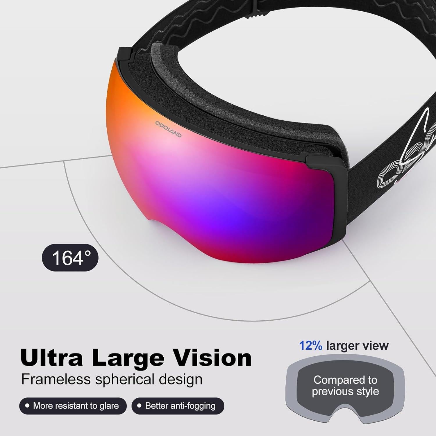 Gafas de Esquí Magnéticas Intercambiables Odoland con 2 Lentes