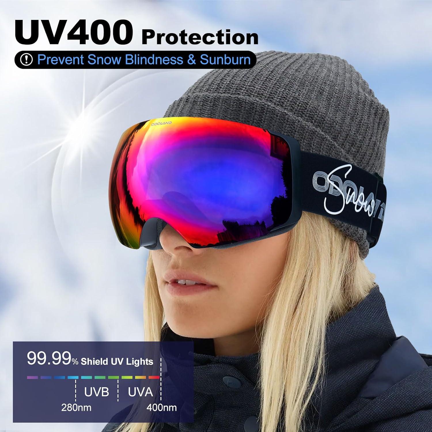 Gafas de Esquí Magnéticas Intercambiables Odoland con 2 Lentes