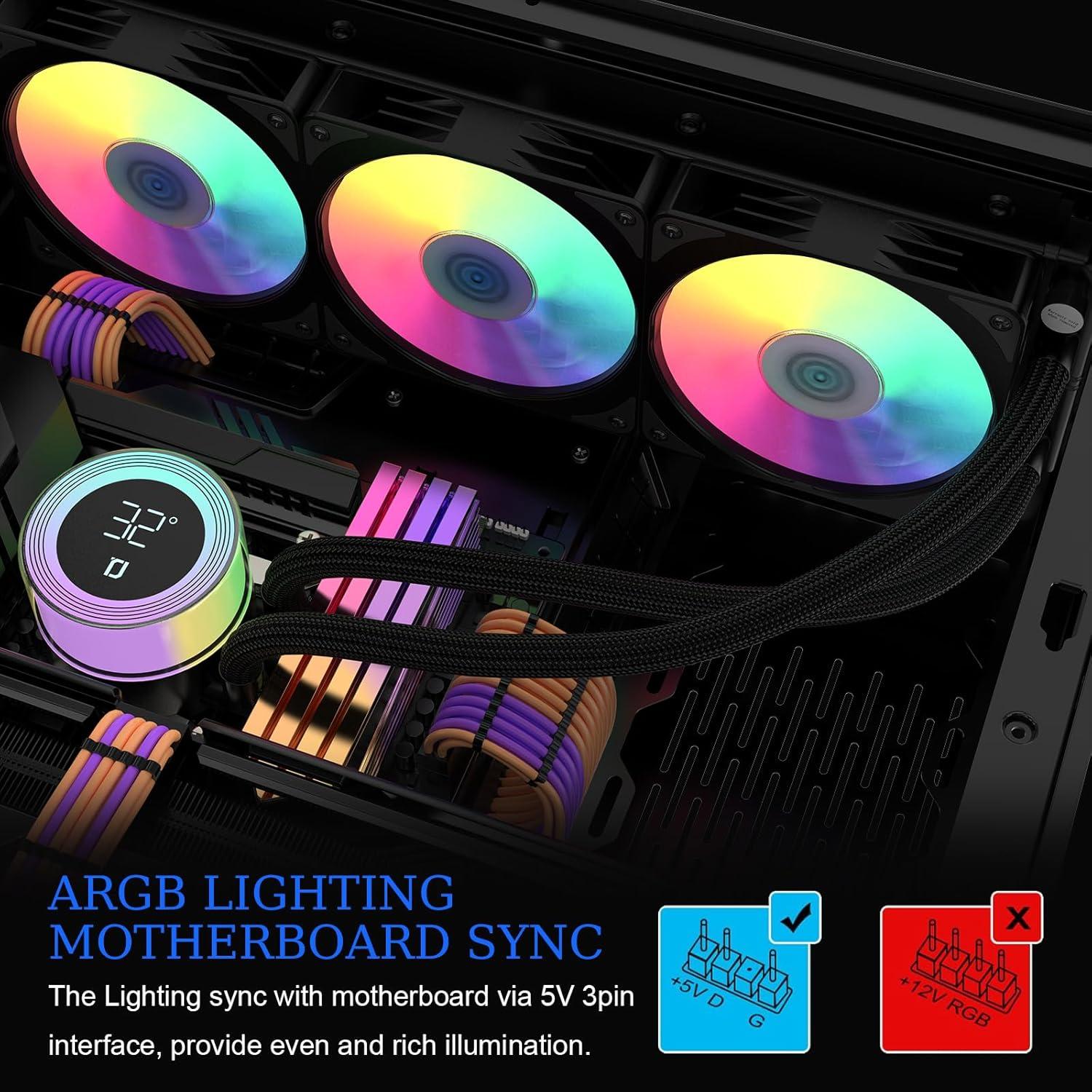 Enfriador AIO 360mm RUIXMIIDII con Pantalla Temperatura ARGB