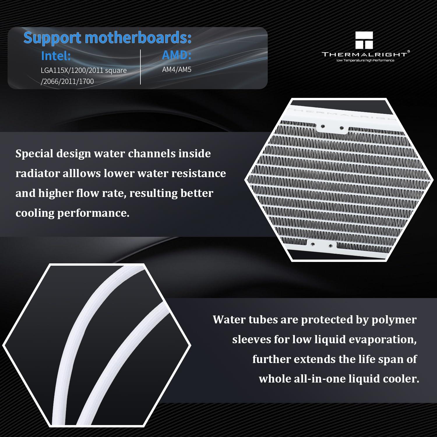 Enfriador de Agua CPU Thermalright Frozen Edge 360 Blanco 2.6kg