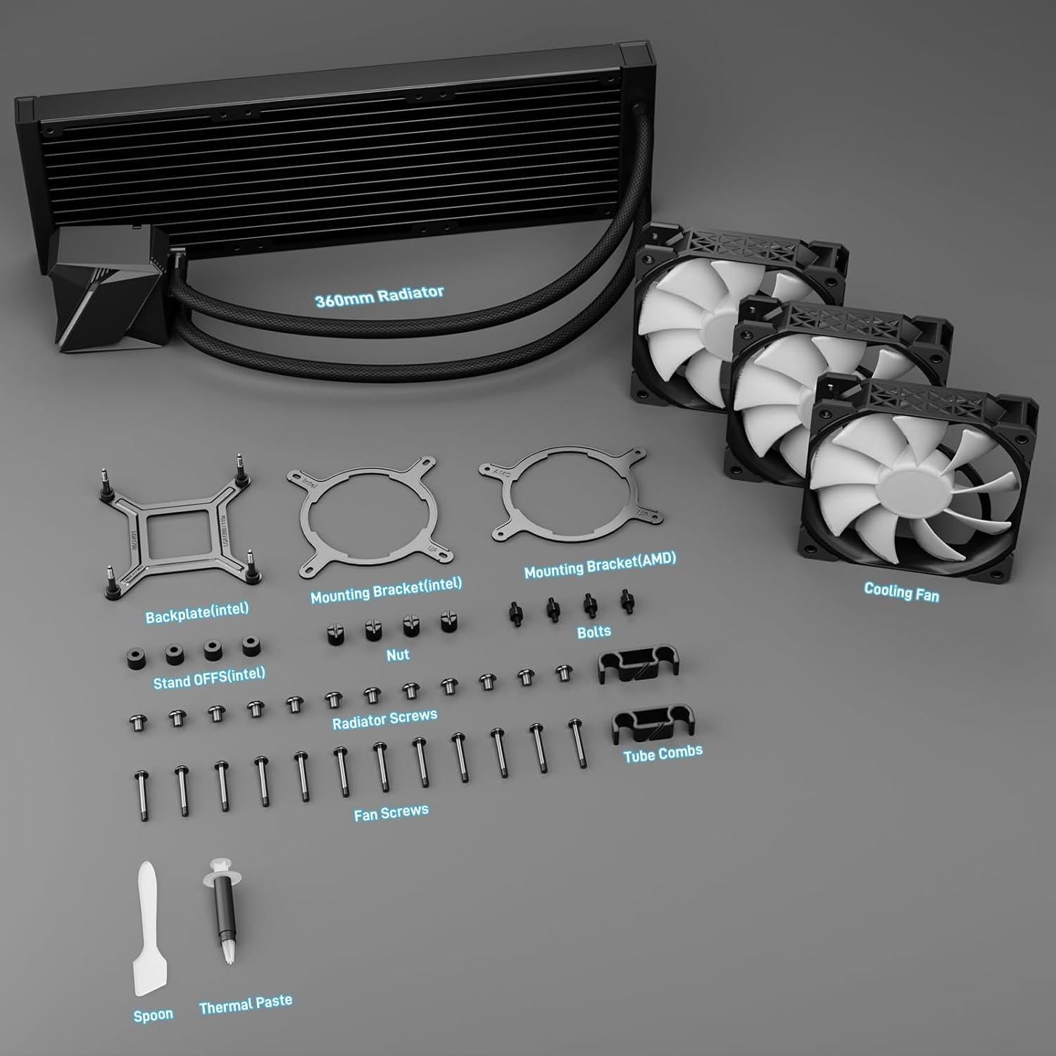 Enfriador Líquido para CPU DARKROCK D360 RGB 360mm - Negro