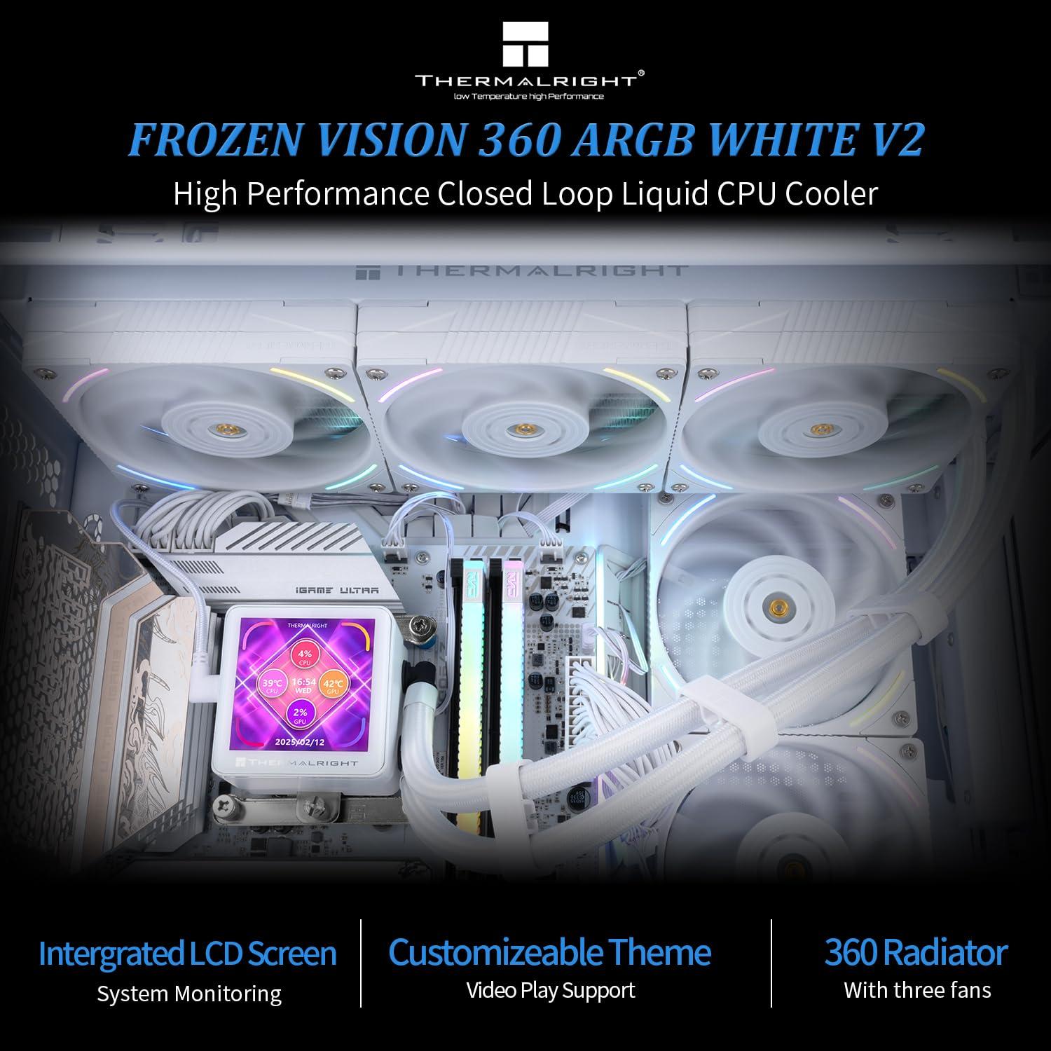 Enfriador Líquido AIO Thermalright Frozen Vision 360 ARGB Blanco