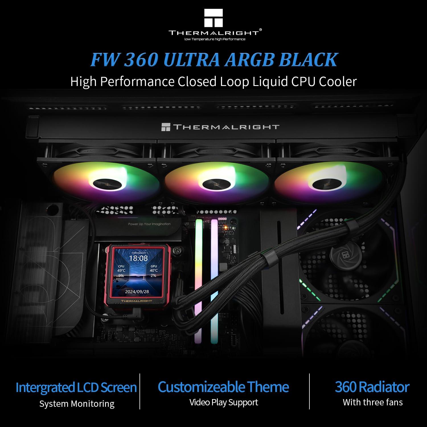 Enfriador de Agua para CPU Thermalright FW360 Ultra ARGB Negro