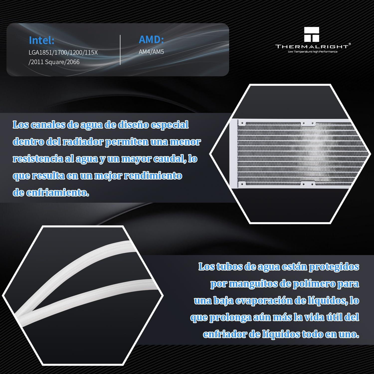 Enfriador Líquido AIO Thermalright Aqua Elite 240 V6 ARGB Blanco