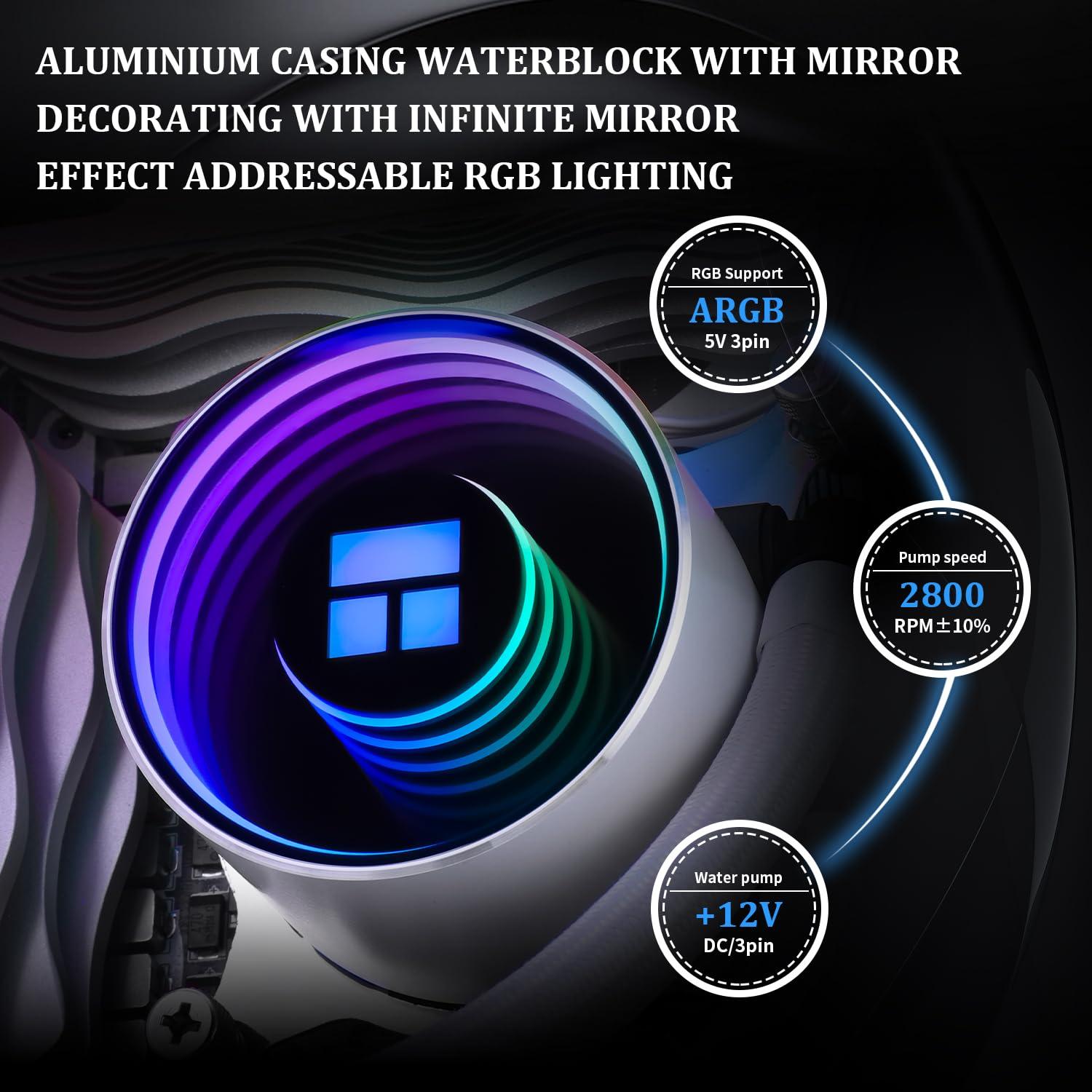 Enfriador de CPU AIO Thermalright Frozen Notte 120 ARGB Blanco