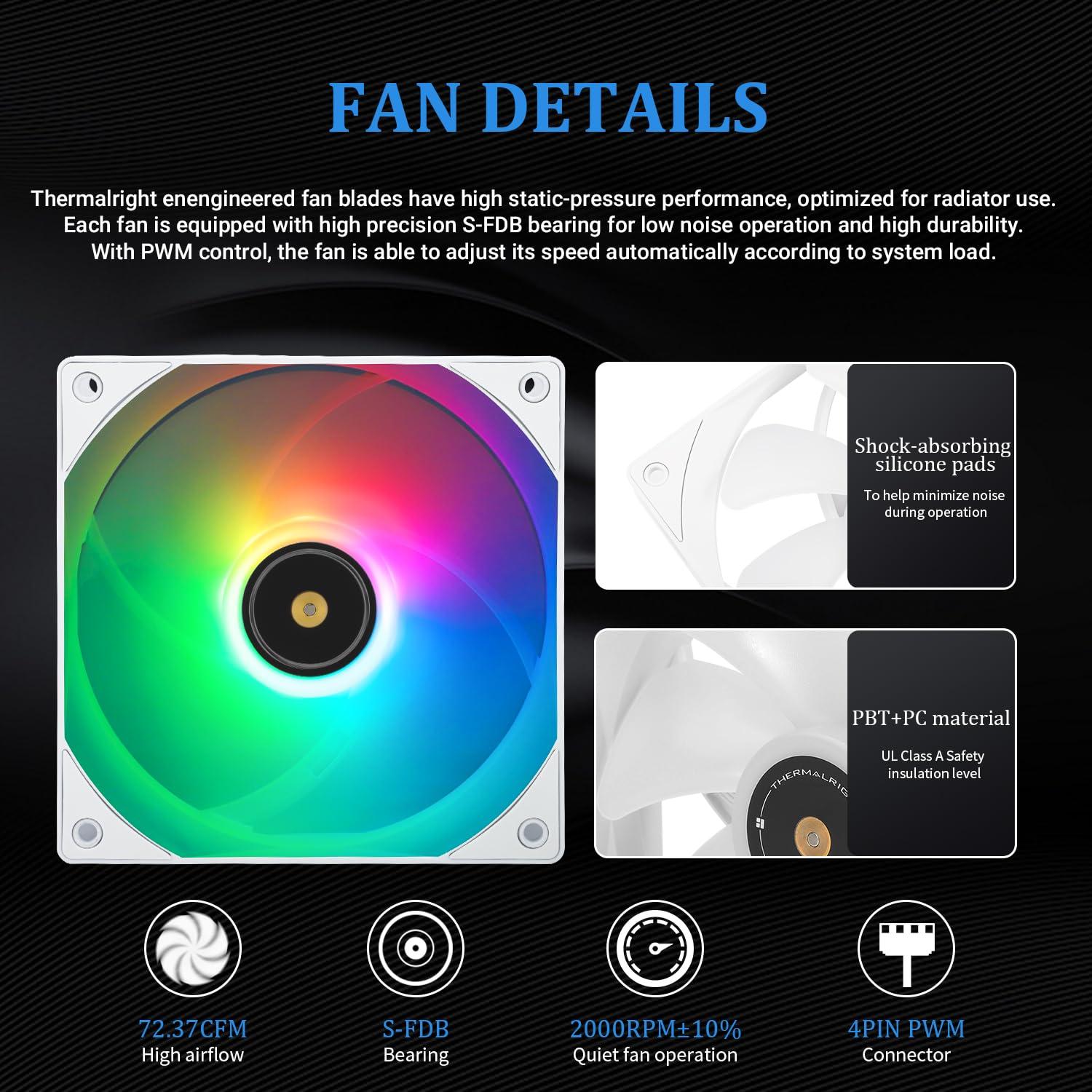 Enfriador de CPU AIO Thermalright Frozen Notte 120 ARGB Blanco