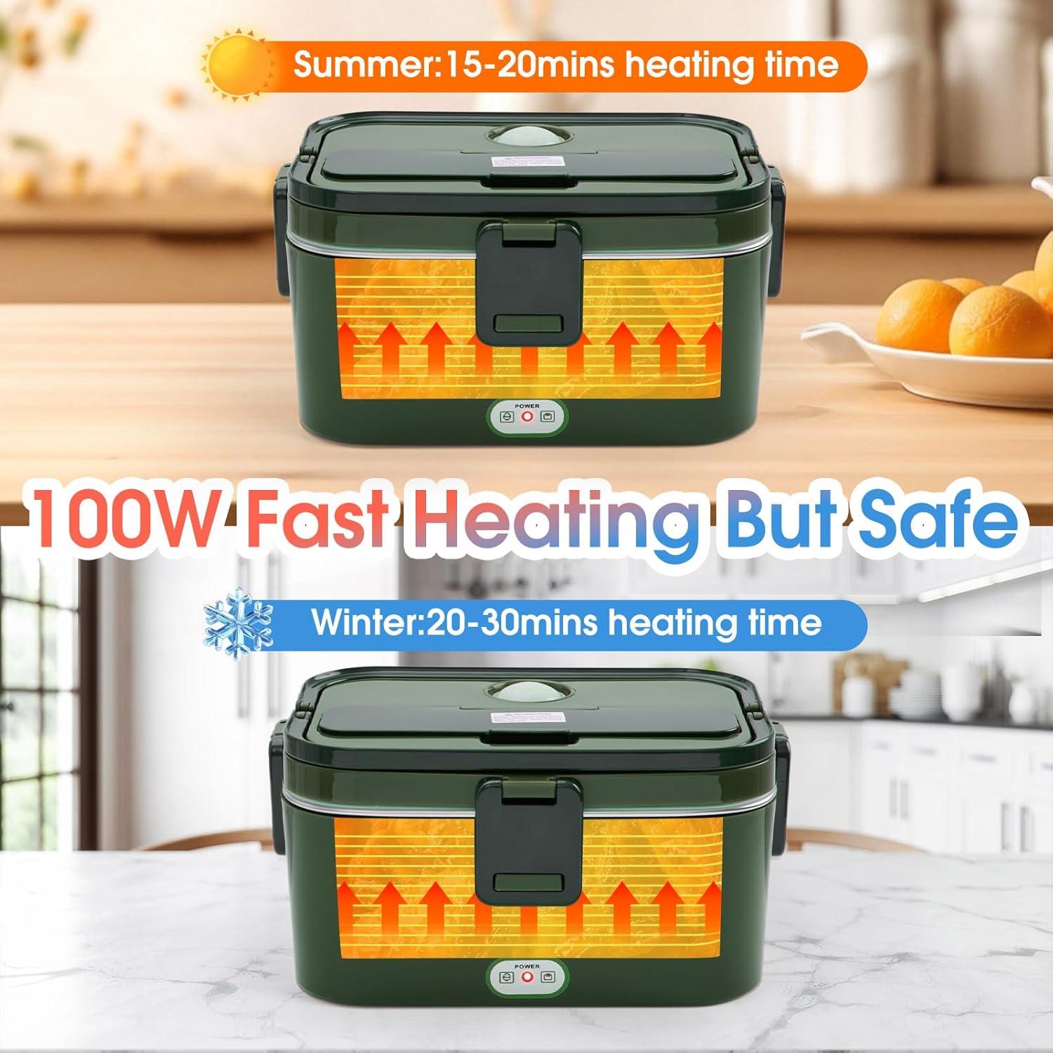 Caja de Almuerzo Eléctrica Kabbas 1.8L Doble Contenedor 100W