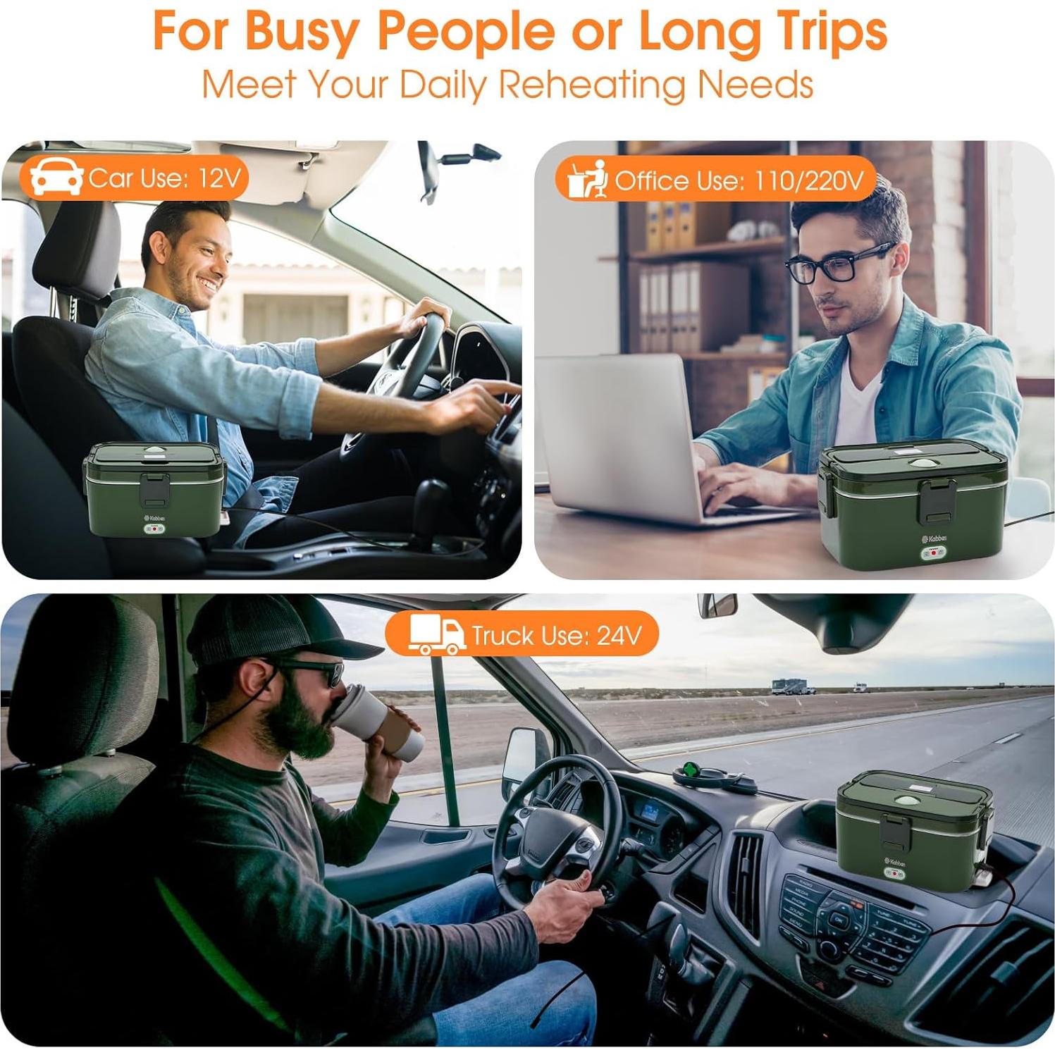 Caja de Almuerzo Eléctrica Kabbas 1.8L Doble Contenedor 100W