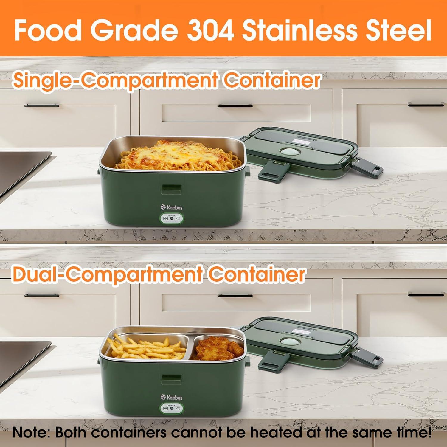Caja de Almuerzo Eléctrica Kabbas 1.8L Doble Contenedor 100W