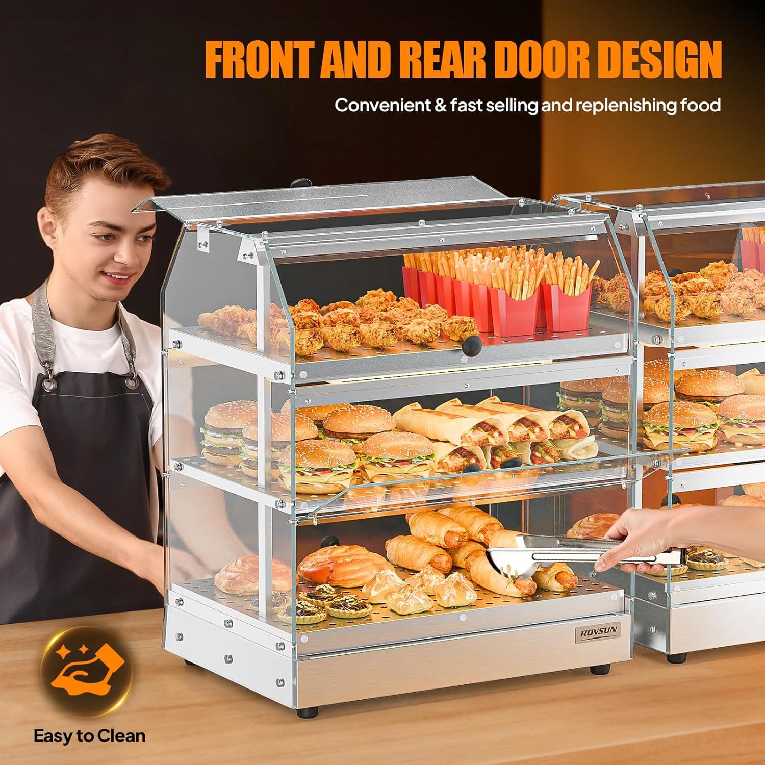 Calentador de Comida ROVSUN 3 Niveles 500W Acrílico LED