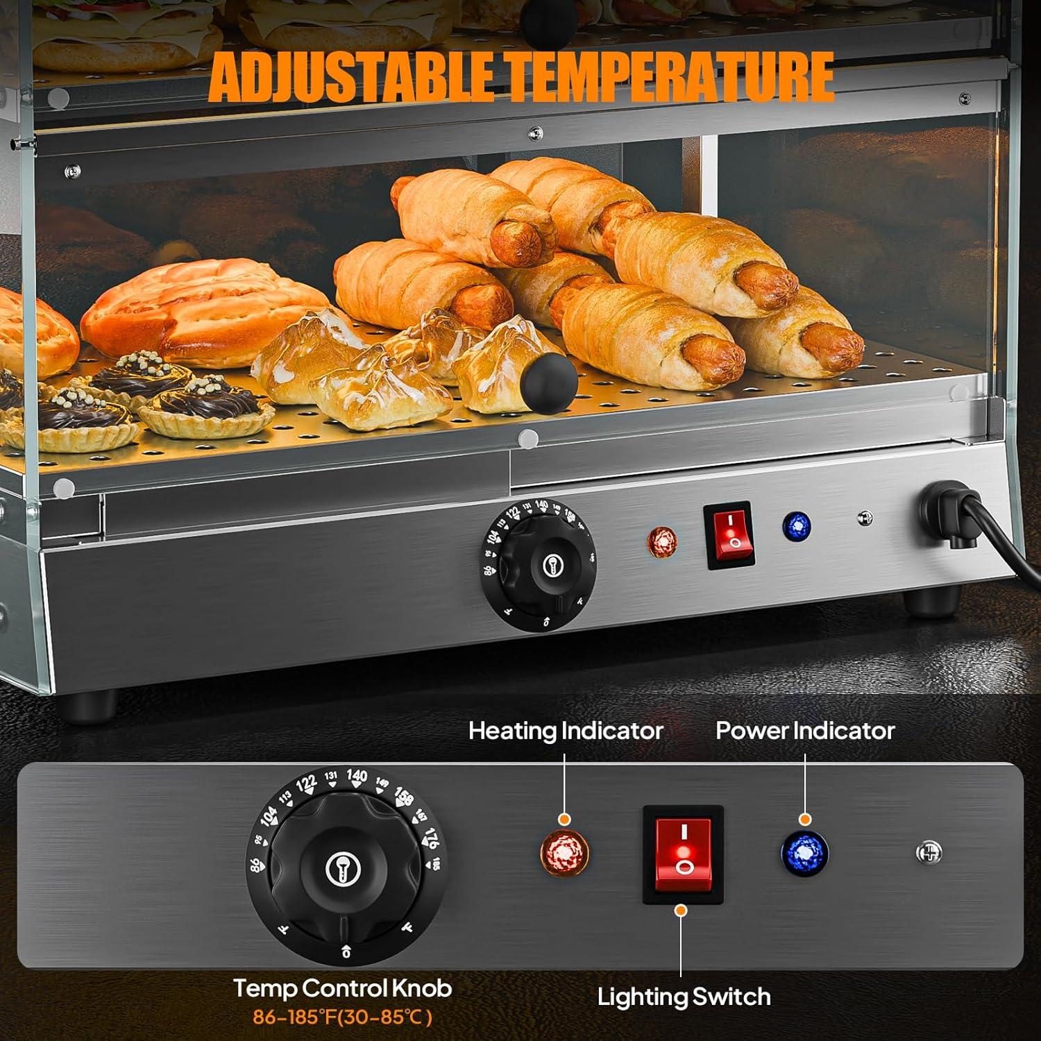 Calentador de Comida ROVSUN 3 Niveles 500W Acrílico LED