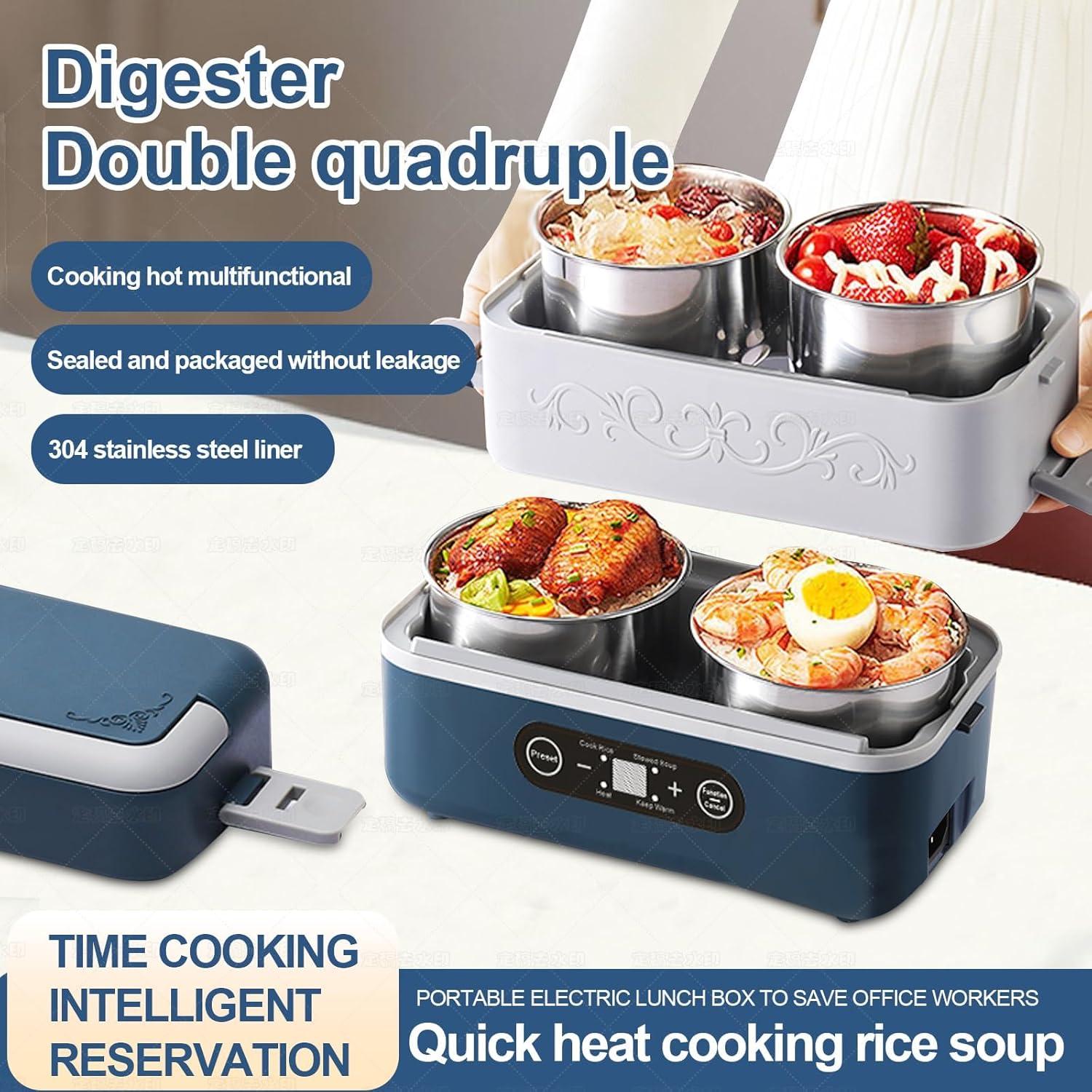 Caja de Almuerzo Eléctrica Rzlinn 2.4L 4 Compartimentos Azul