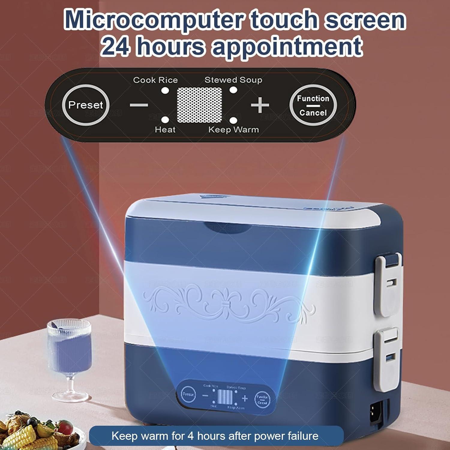 Caja de Almuerzo Eléctrica Rzlinn 2.4L 4 Compartimentos Azul