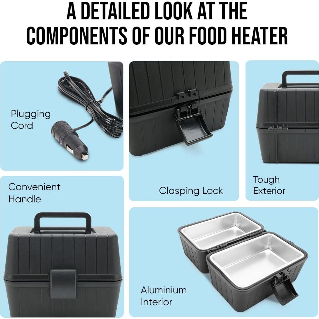 Caja de Almuerzo Calentadora ZONETECH 2L Aislada 12V