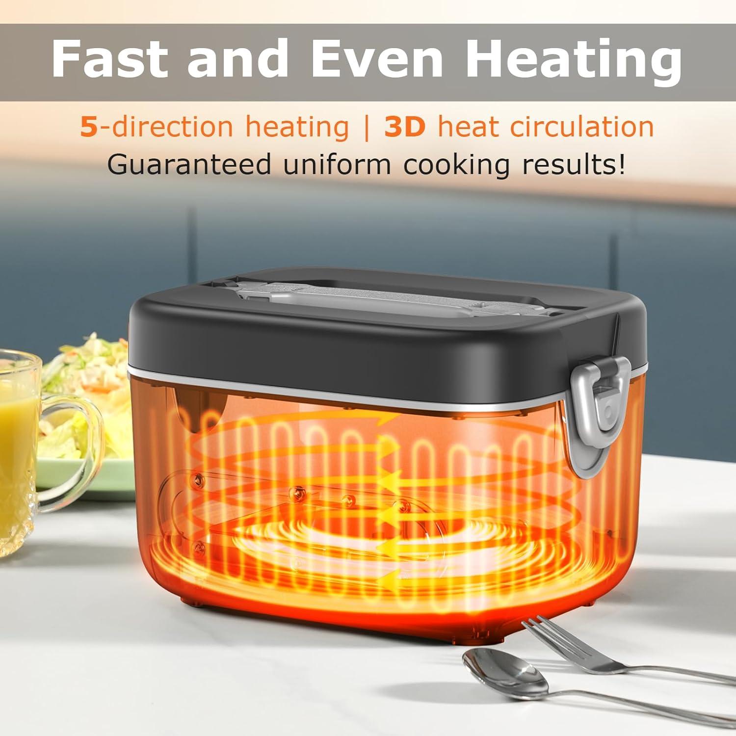 Caja de Almuerzo Eléctrica Inalámbrica THZDMI 1.2L - Calentador Portátil 20000mAh