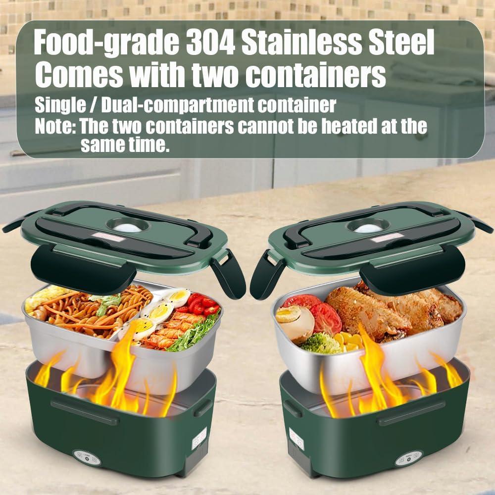 Calentador de Comida Eléctrico Qrastlu 80W 1.5L Verde Doble