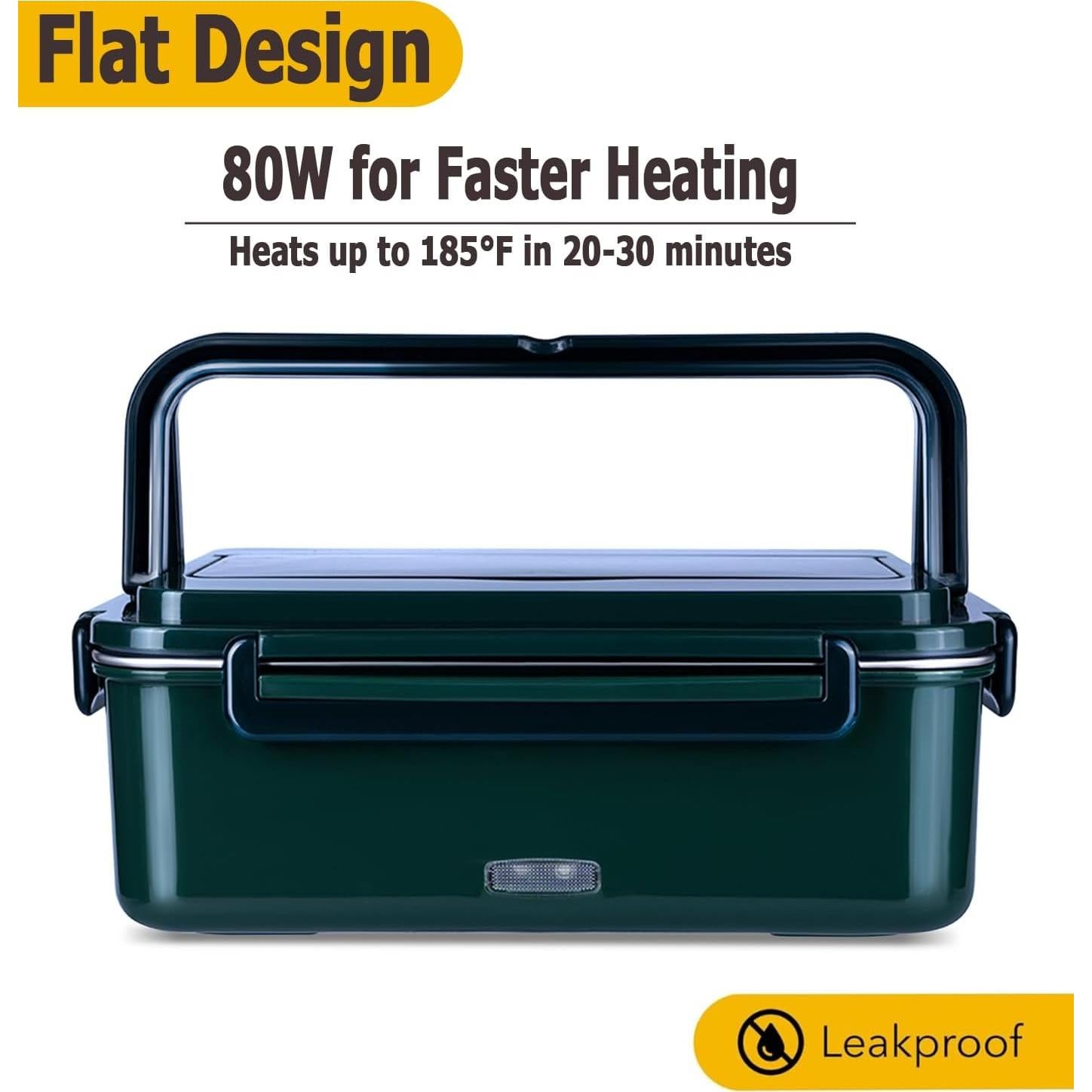 Caja de Almuerzo Eléctrica HEYKEEP 60 oz 80W 12V/24V/110V