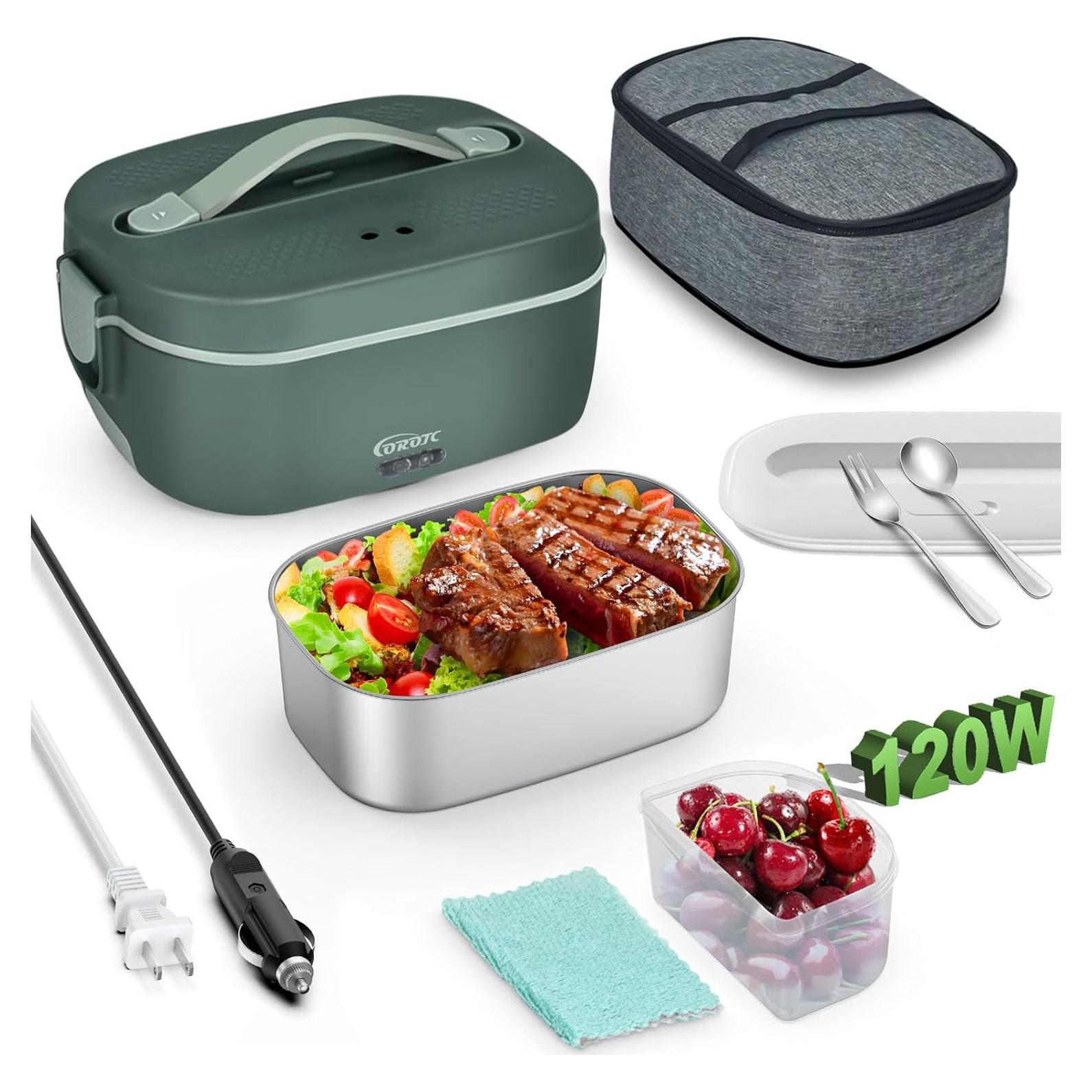 Caja de Almuerzo Eléctrica COROTC 1.8L 120W Verde 5 en 1