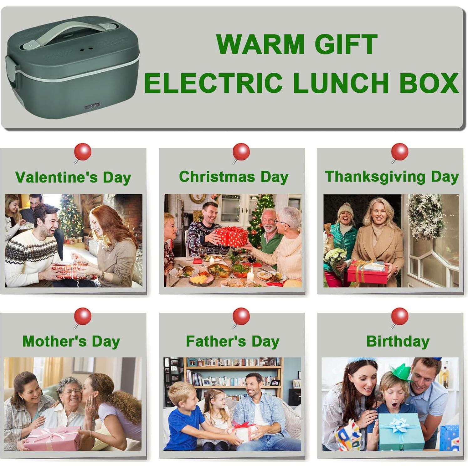 Caja de Almuerzo Eléctrica COROTC 1.8L 120W Verde 5 en 1