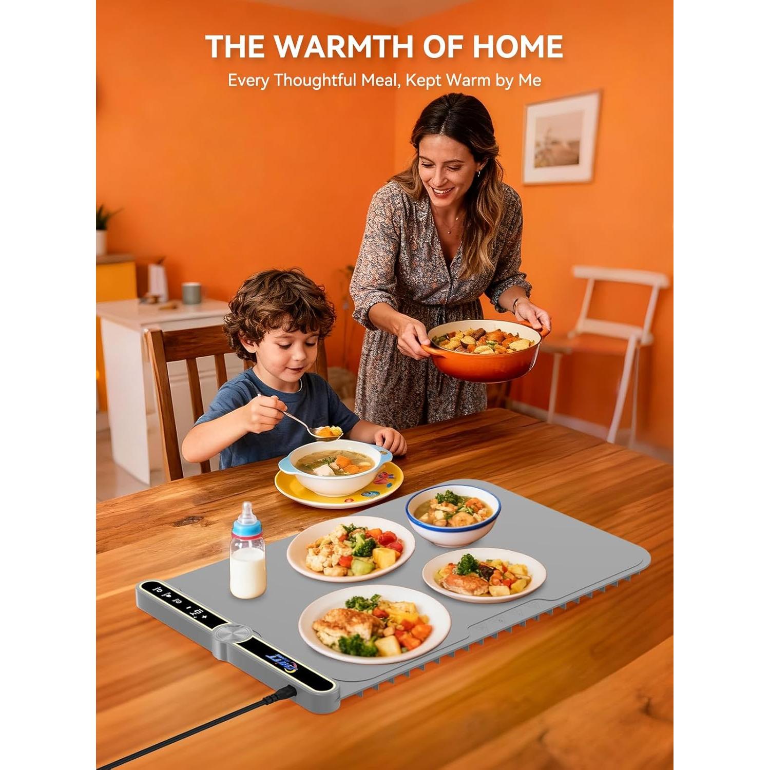 Alfombrilla Calentadora de Comida ZHITTHOME 330W 9 Modos 38x58cm