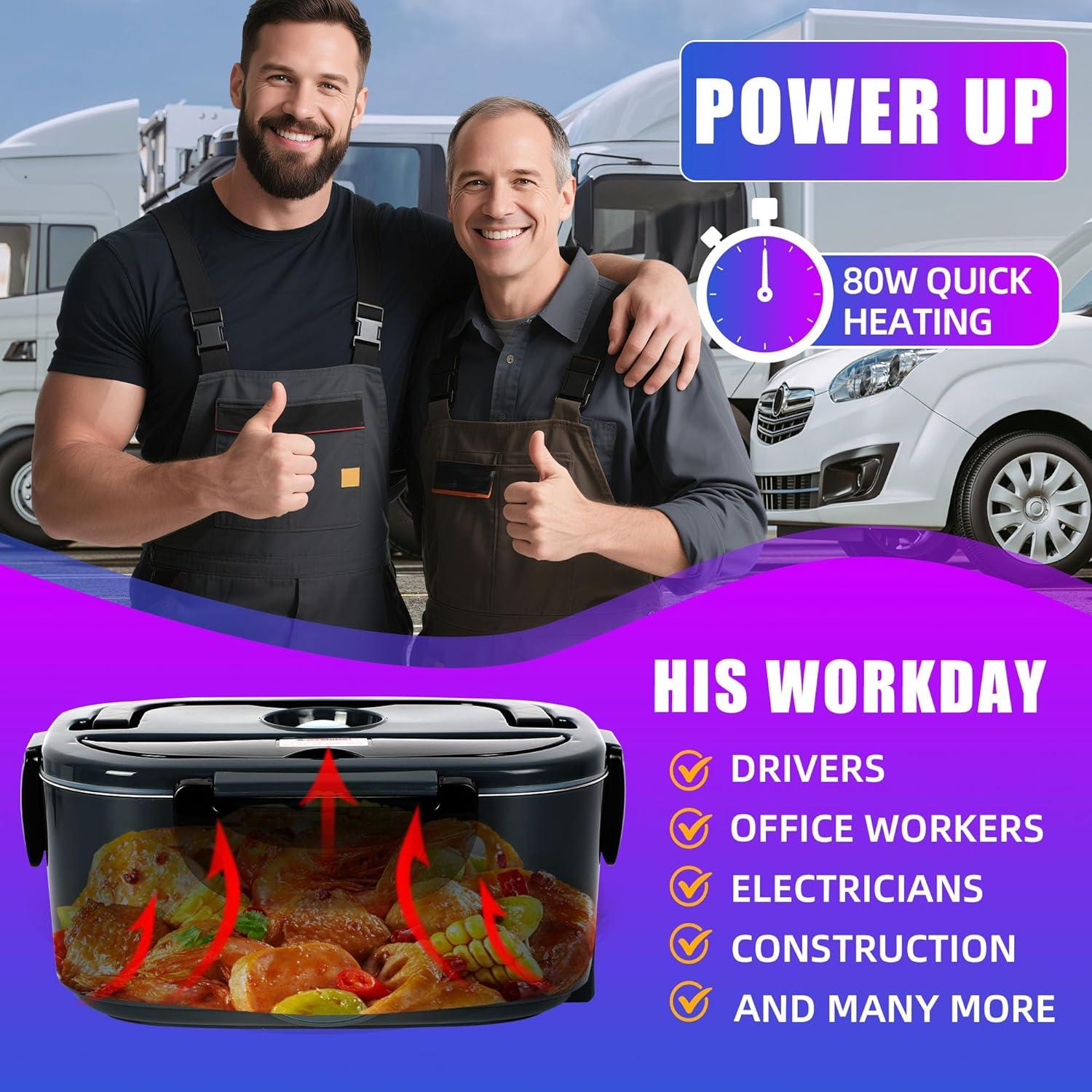 Caja de Almuerzo Eléctrica IXIIE 80W 1.5L Doble Compartimento