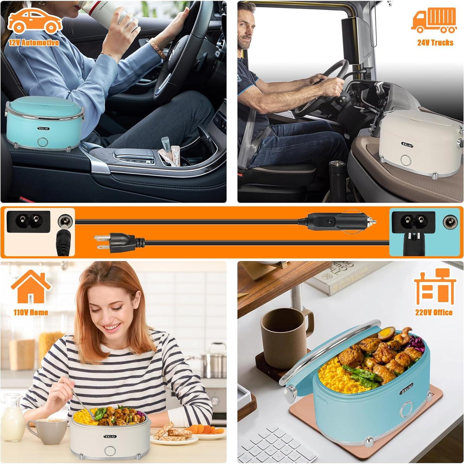 Calentador de Almuerzo Eléctrico Exliu 1.2L 60W Azul