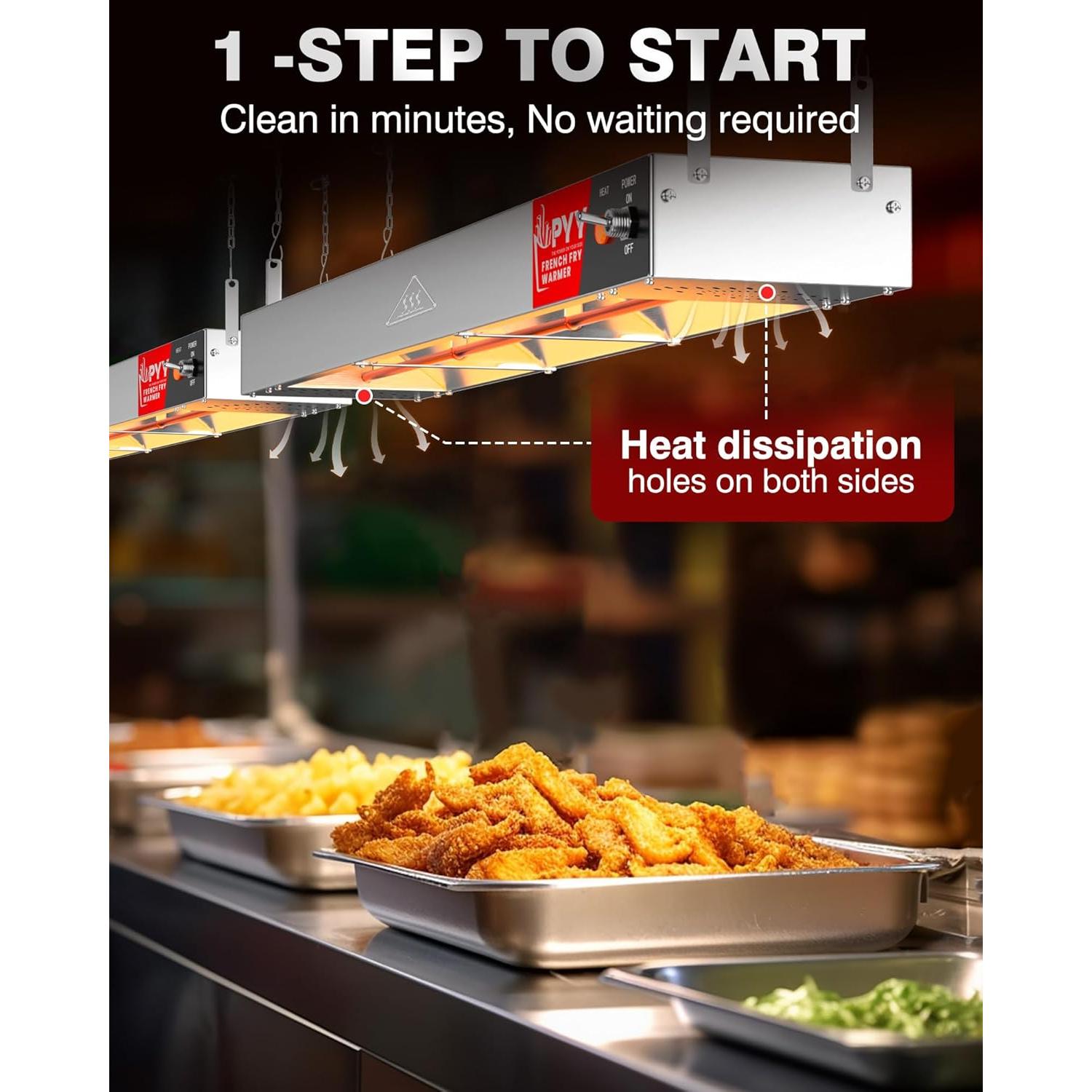 Lámpara de Calor PYY 91 cm 500W Acero Inoxidable Buffet