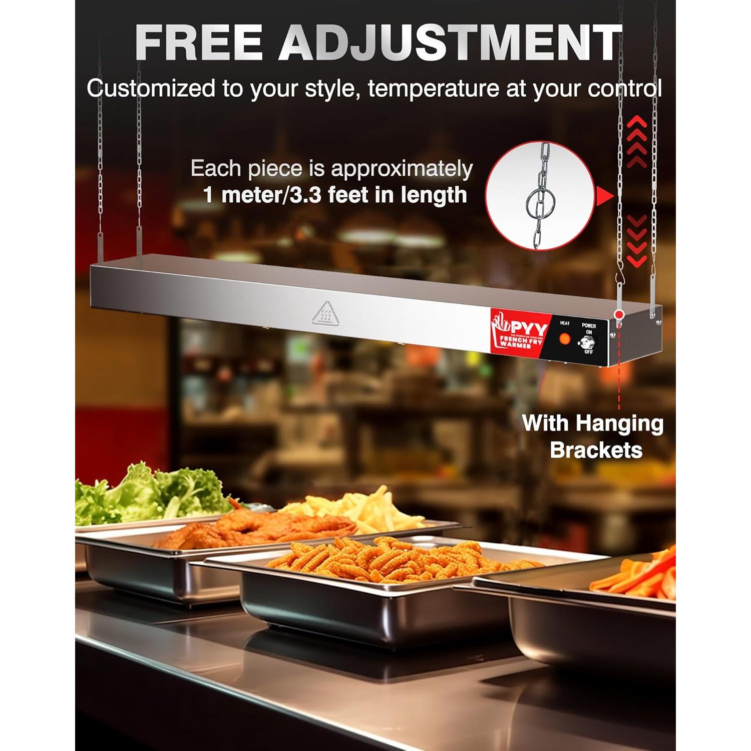 Lámpara de Calor PYY 91 cm 500W Acero Inoxidable Buffet