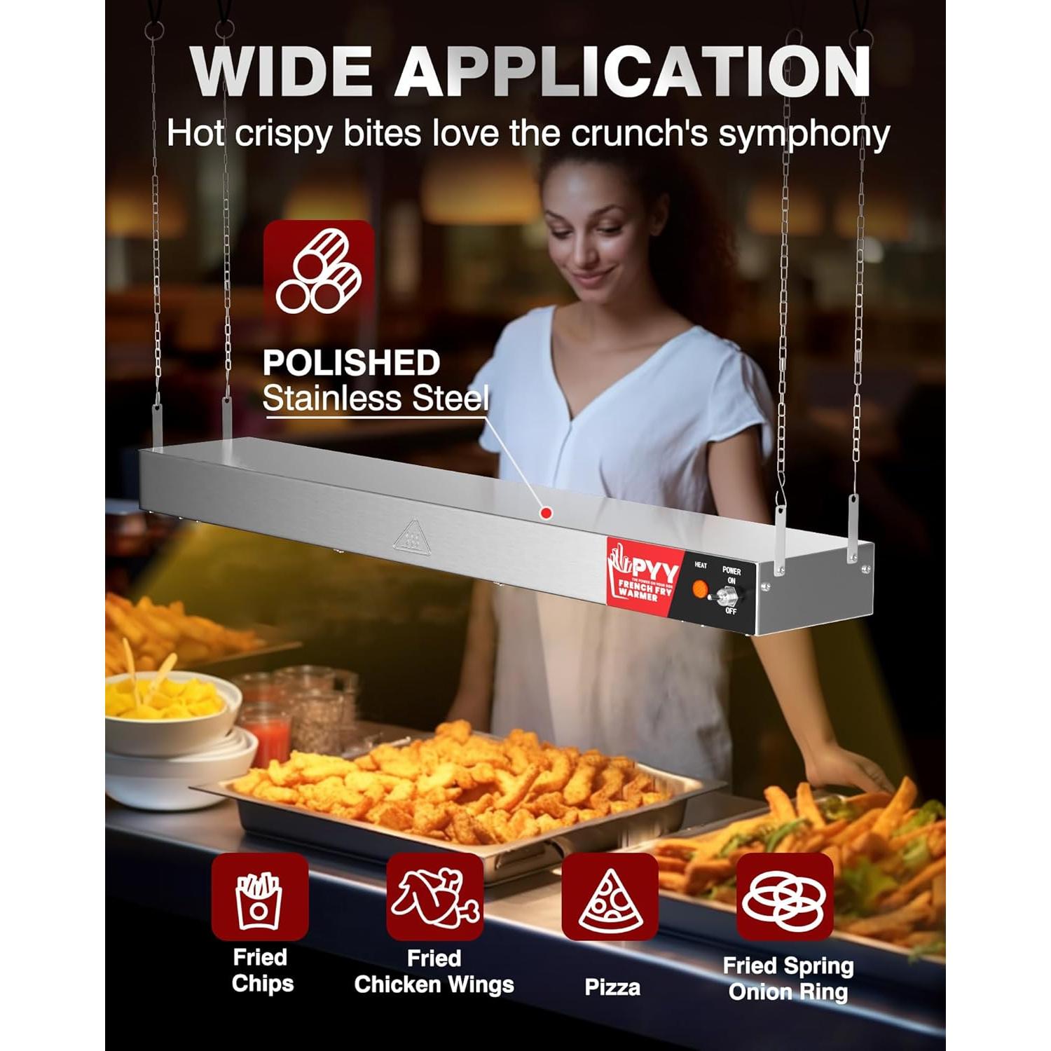 Lámpara de Calor PYY 91 cm 500W Acero Inoxidable Buffet