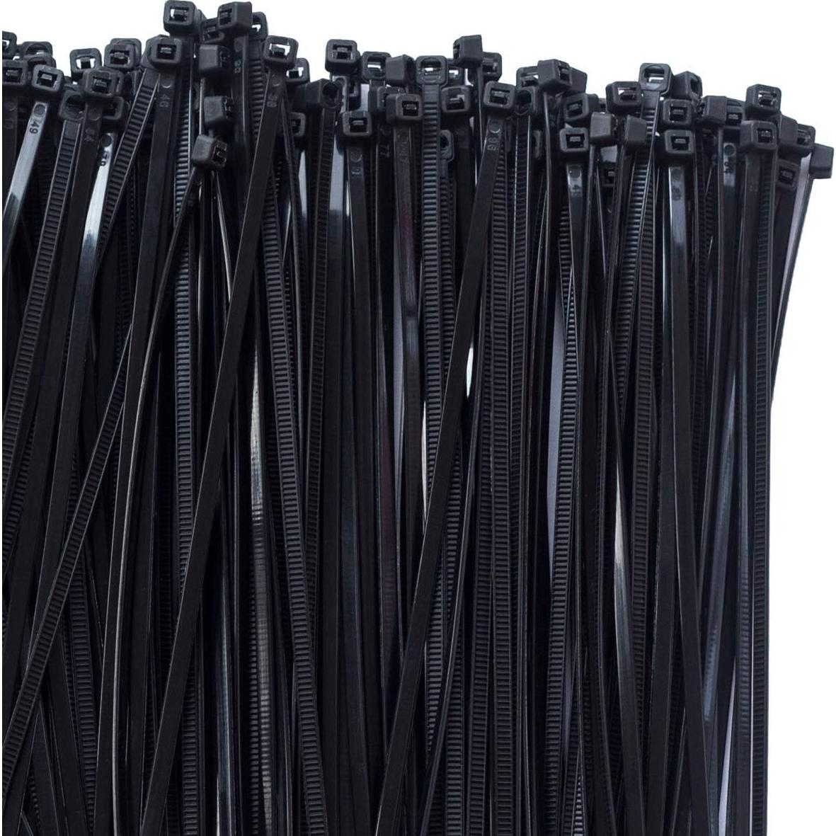 Bridas de Nylon MILEKE 20cm 300 piezas Alta Resistencia Negro