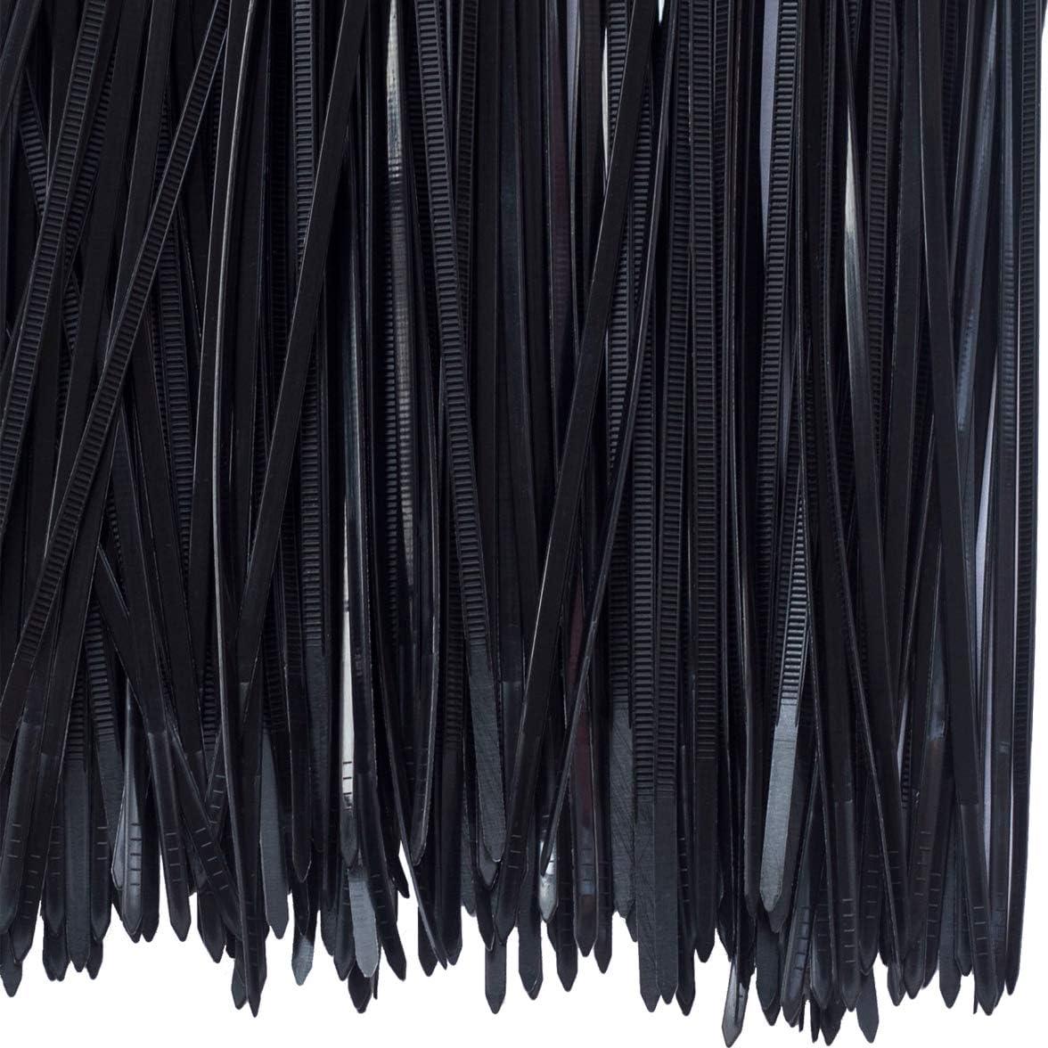 Bridas de Nylon MILEKE 20cm 300 piezas Alta Resistencia Negro
