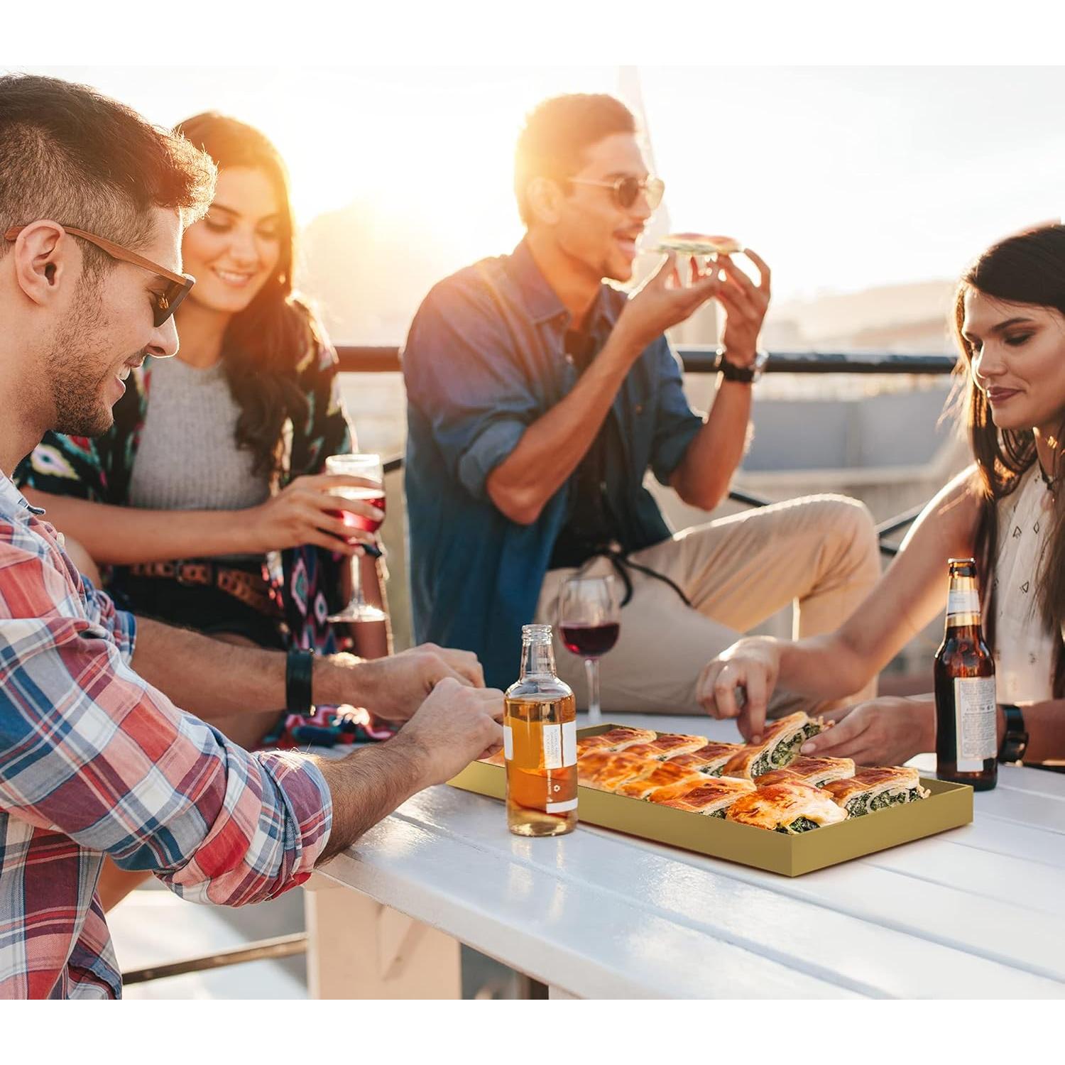 Soporte para Pastel Acrílico Elavain Rectangular Dorado 36.83x24.13cm