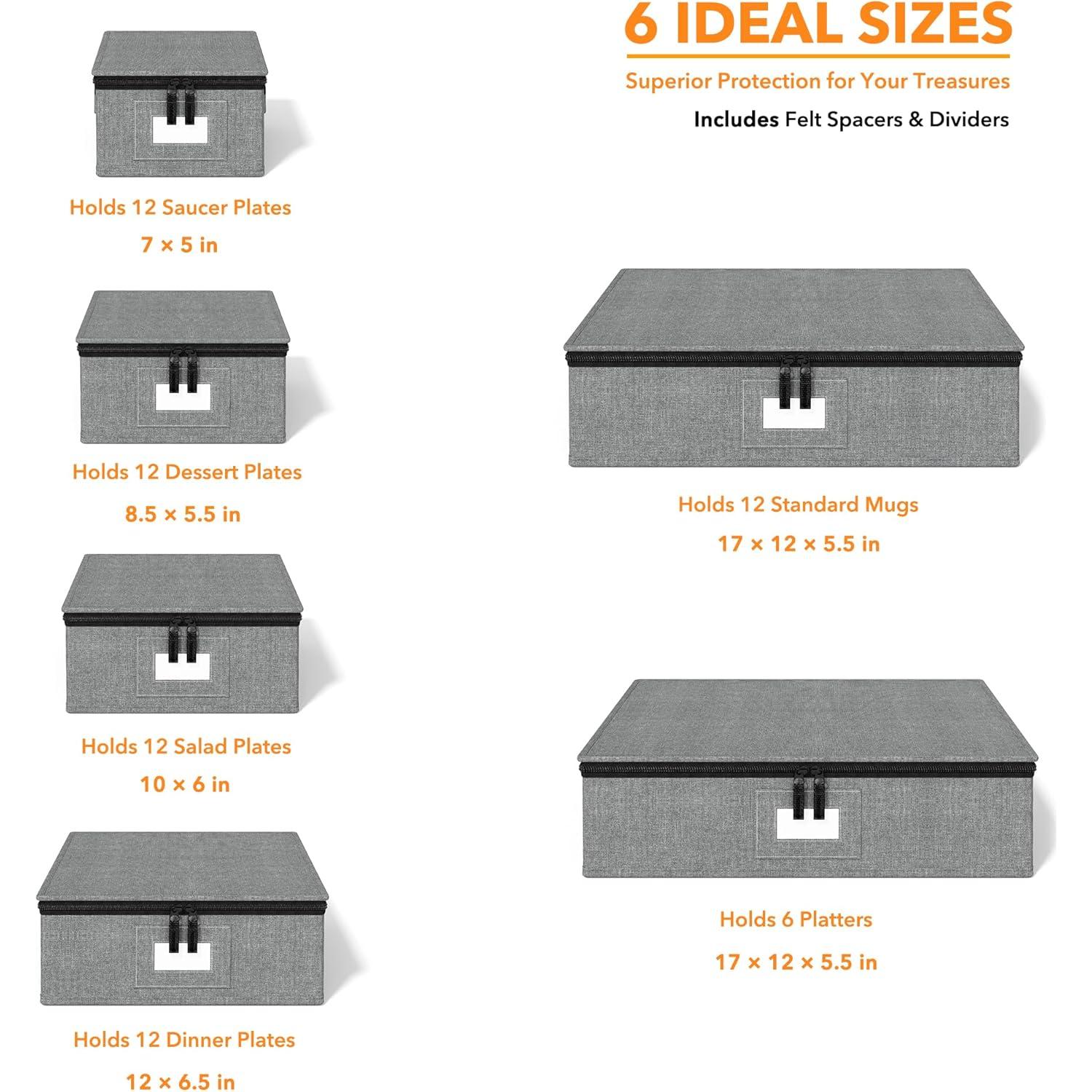 Contenedores de Almacenamiento SpaceAid 6 Piezas Apilables Gris