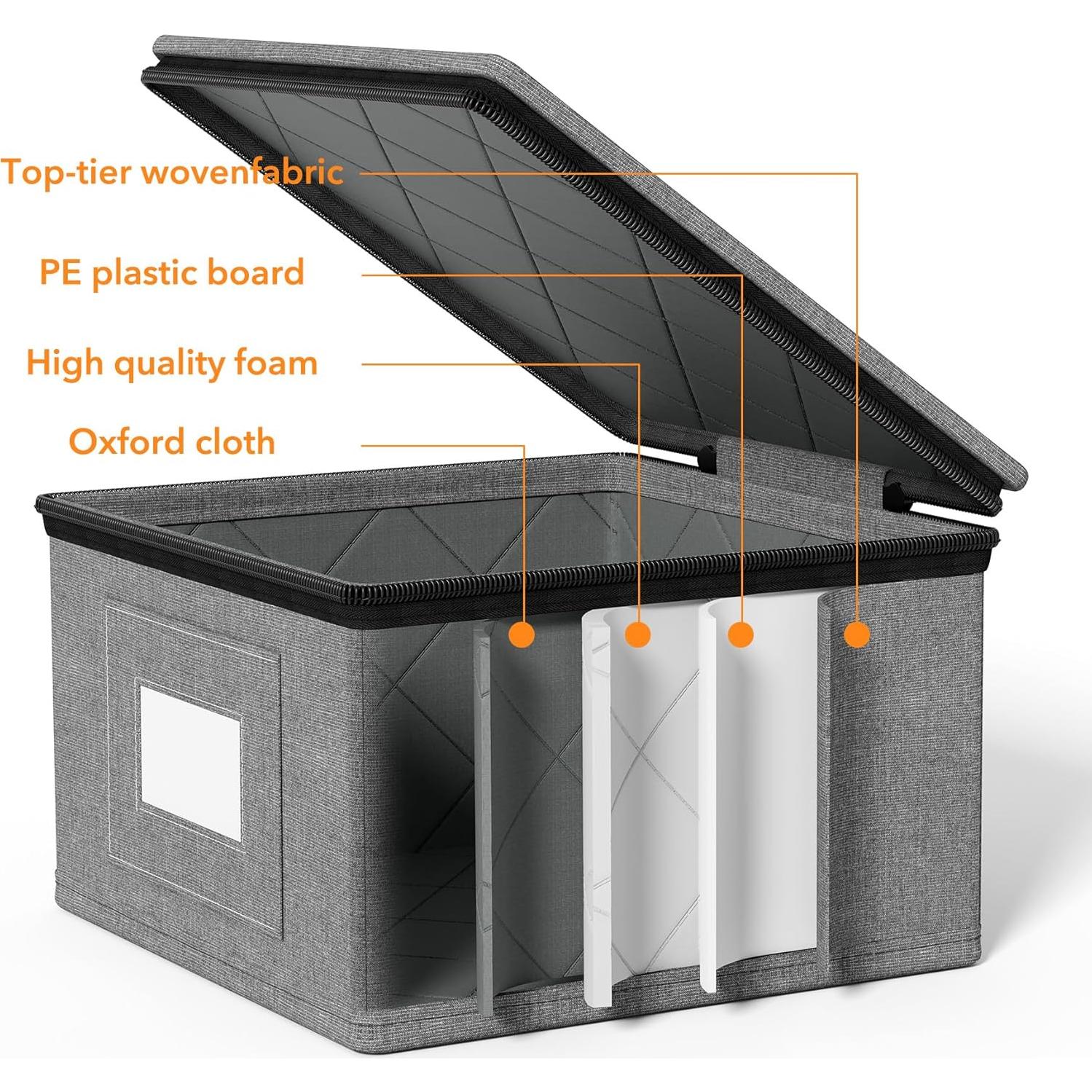 Contenedores de Almacenamiento SpaceAid 6 Piezas Apilables Gris