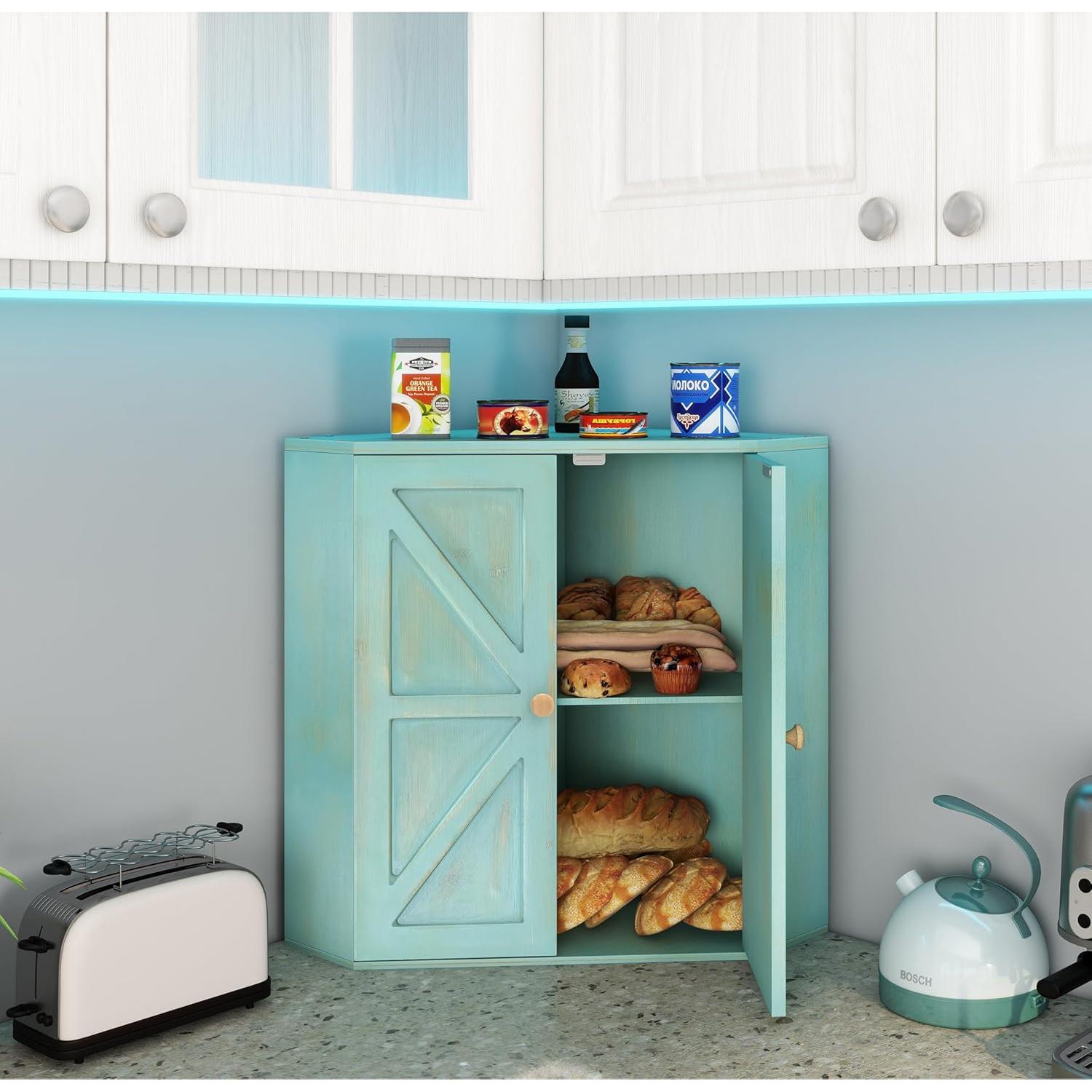 Caja de Pan Esquinera Trironsun 2 Capas 42.9x28.4x41.9cm Azul