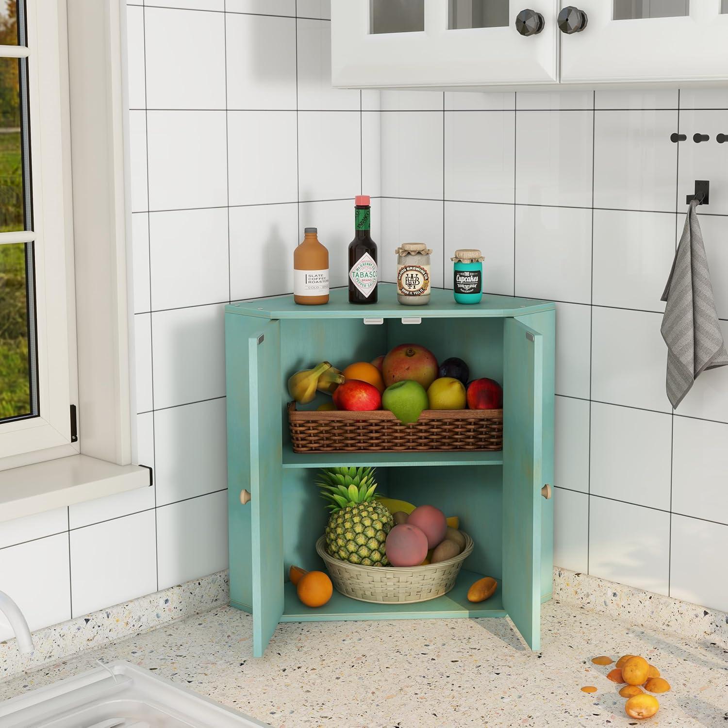 Caja de Pan Esquinera Trironsun 2 Capas 42.9x28.4x41.9cm Azul