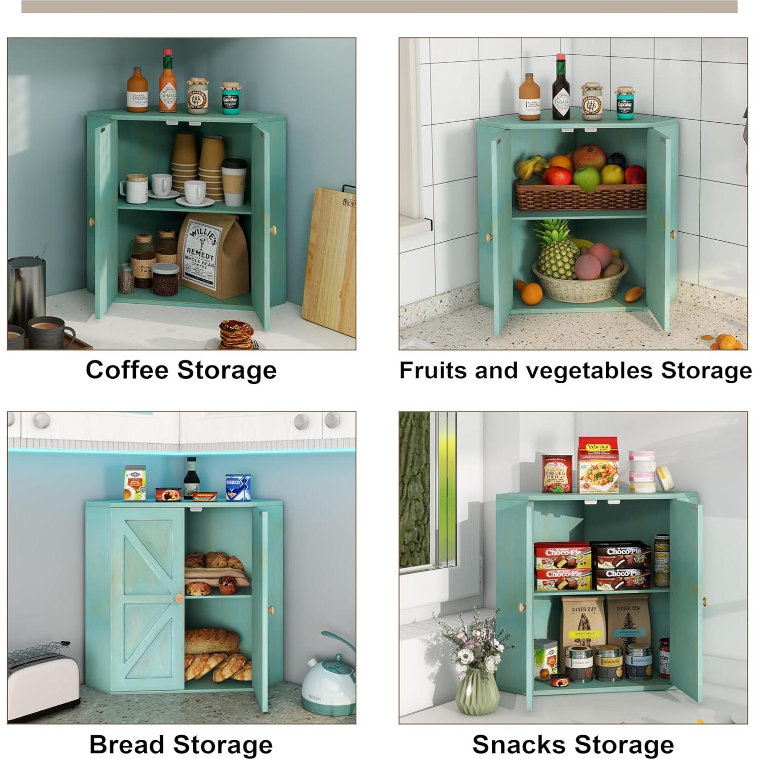 Caja de Pan Esquinera Trironsun 2 Capas 42.9x28.4x41.9cm Azul