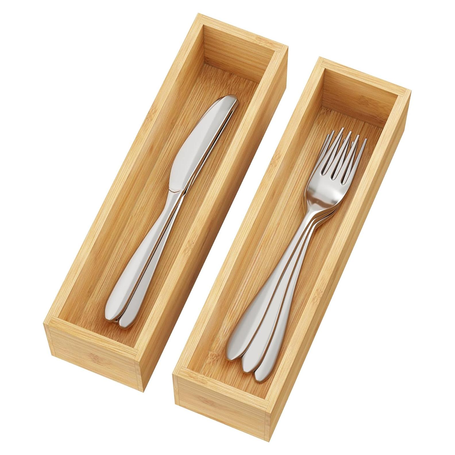 Organizador de Cajones BAMEOS de Bambú Natural - Set de 2