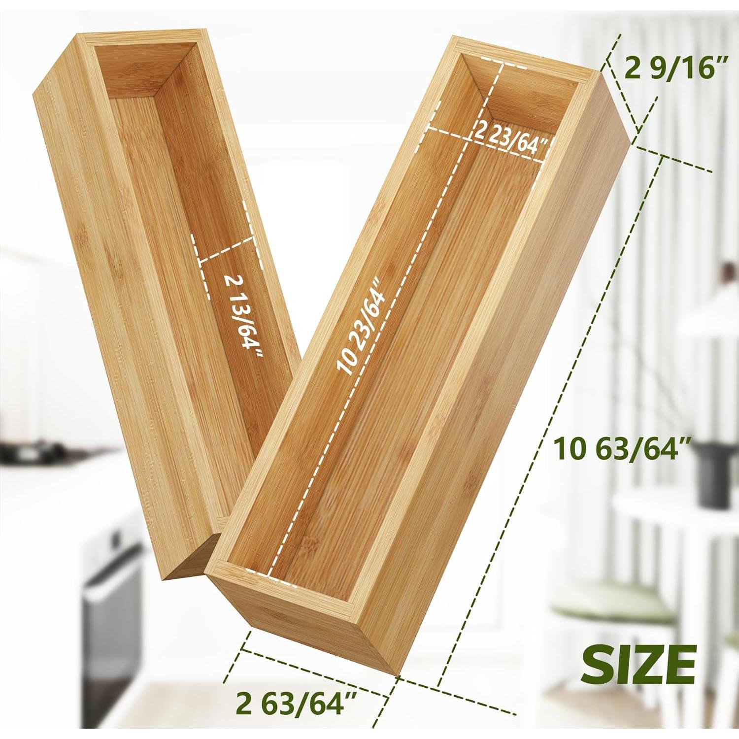 Organizador de Cajones BAMEOS de Bambú Natural - Set de 2