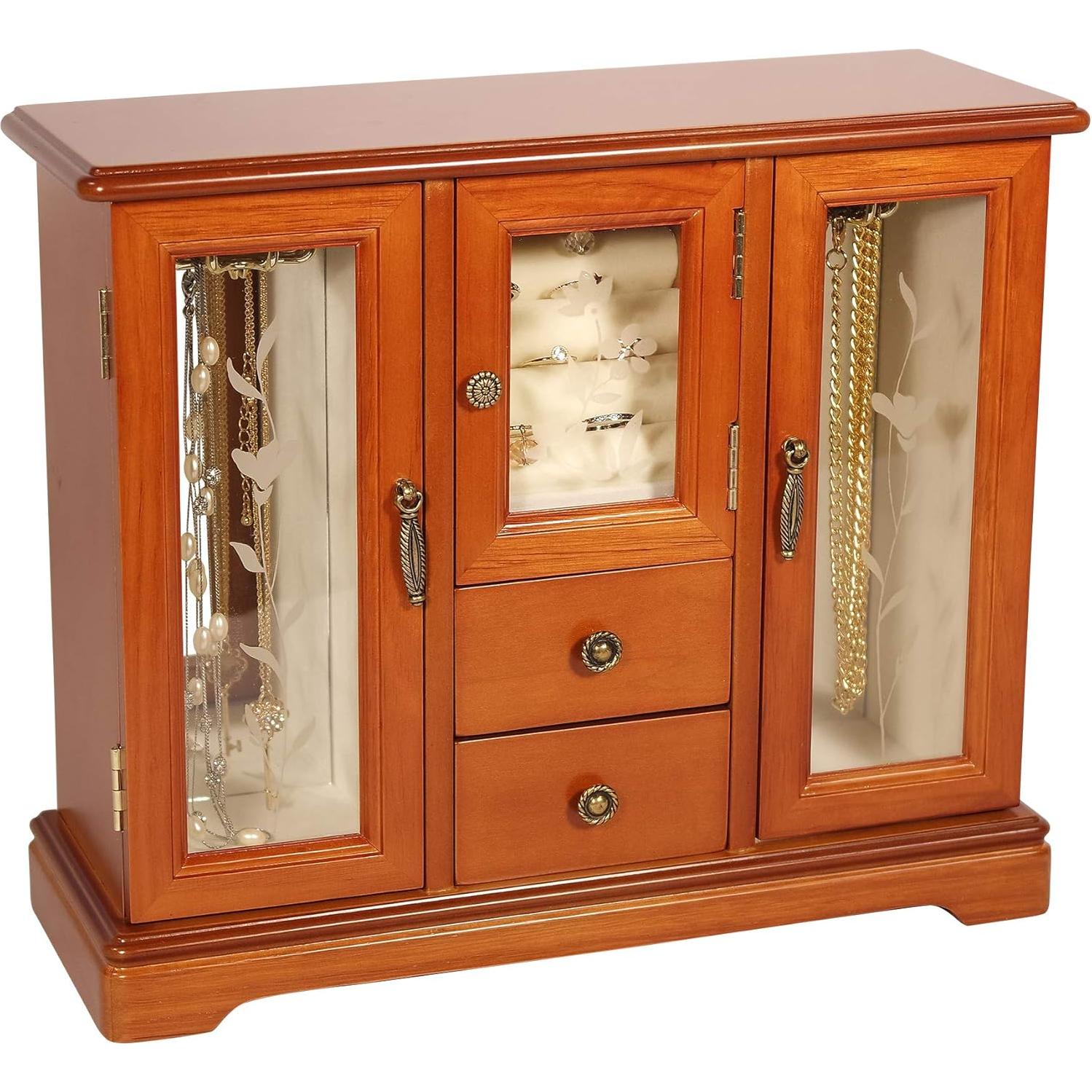 Caja de Joyería de Madera Mele & Co. Trina Roble 33x11.4x27.9cm