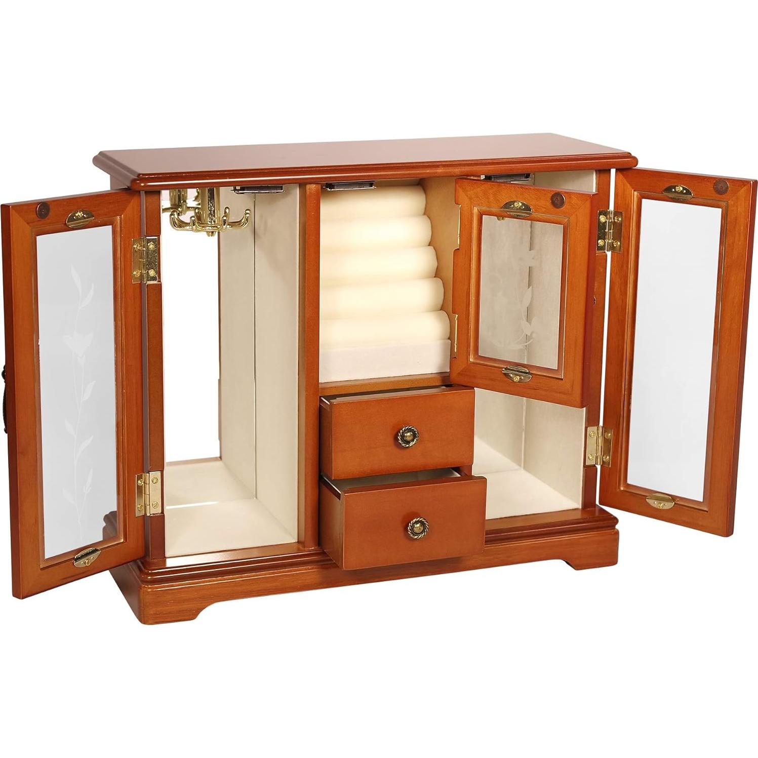 Caja de Joyería de Madera Mele & Co. Trina Roble 33x11.4x27.9cm