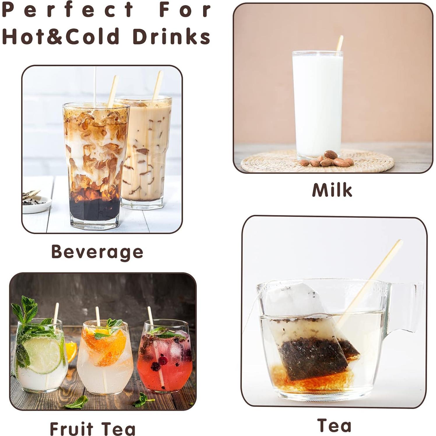 Revolvedores de Café de Bambú 200 Pcs 13.97 cm Desechables